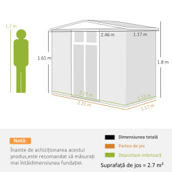 Casuta gradina Outsunny 84H-357V00CG 246x117x180 (Dark Grey) Thumb