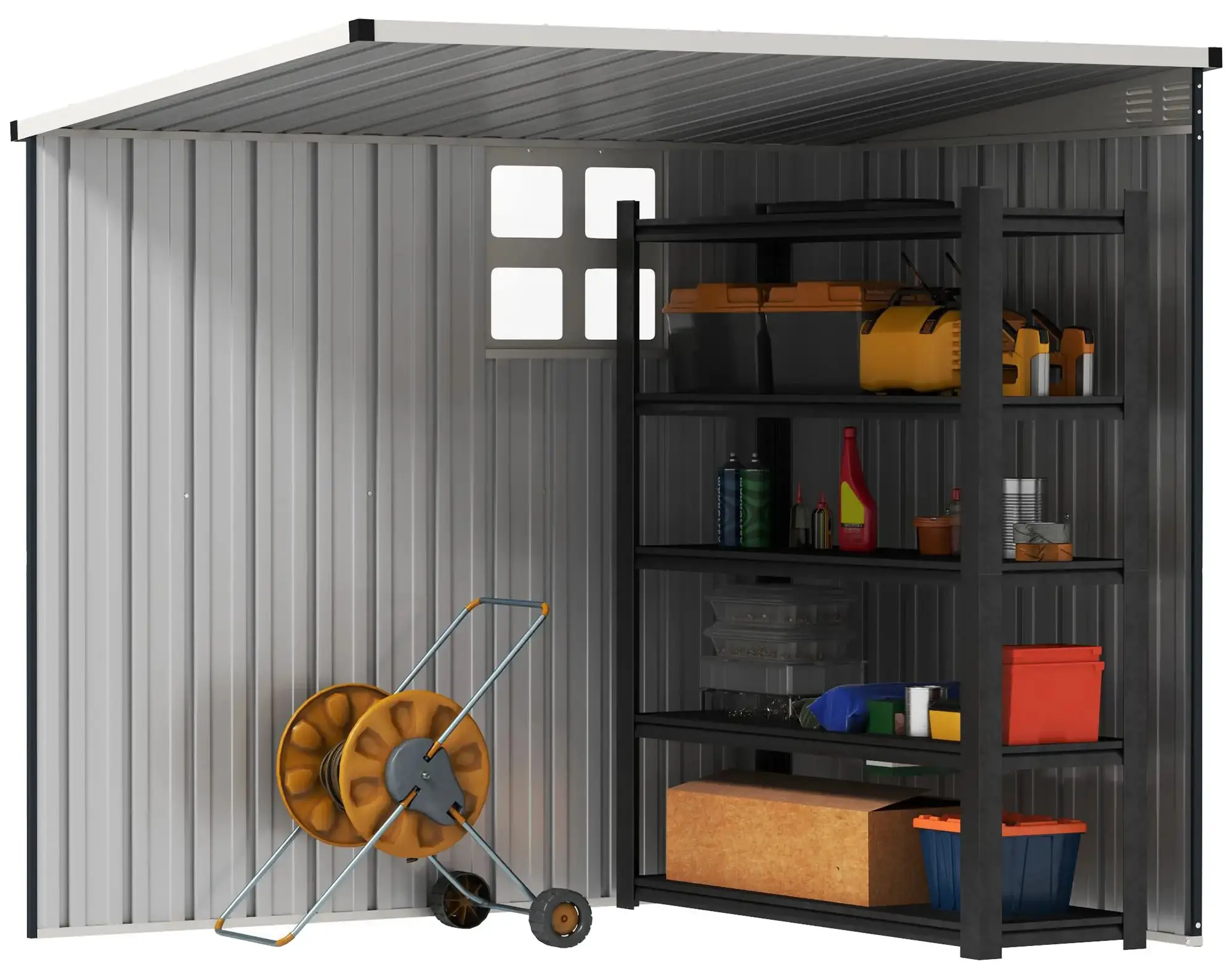 Casuta gradina Outsunny 84H-359V00CG 128x193x181 (Dark Grey) - 5