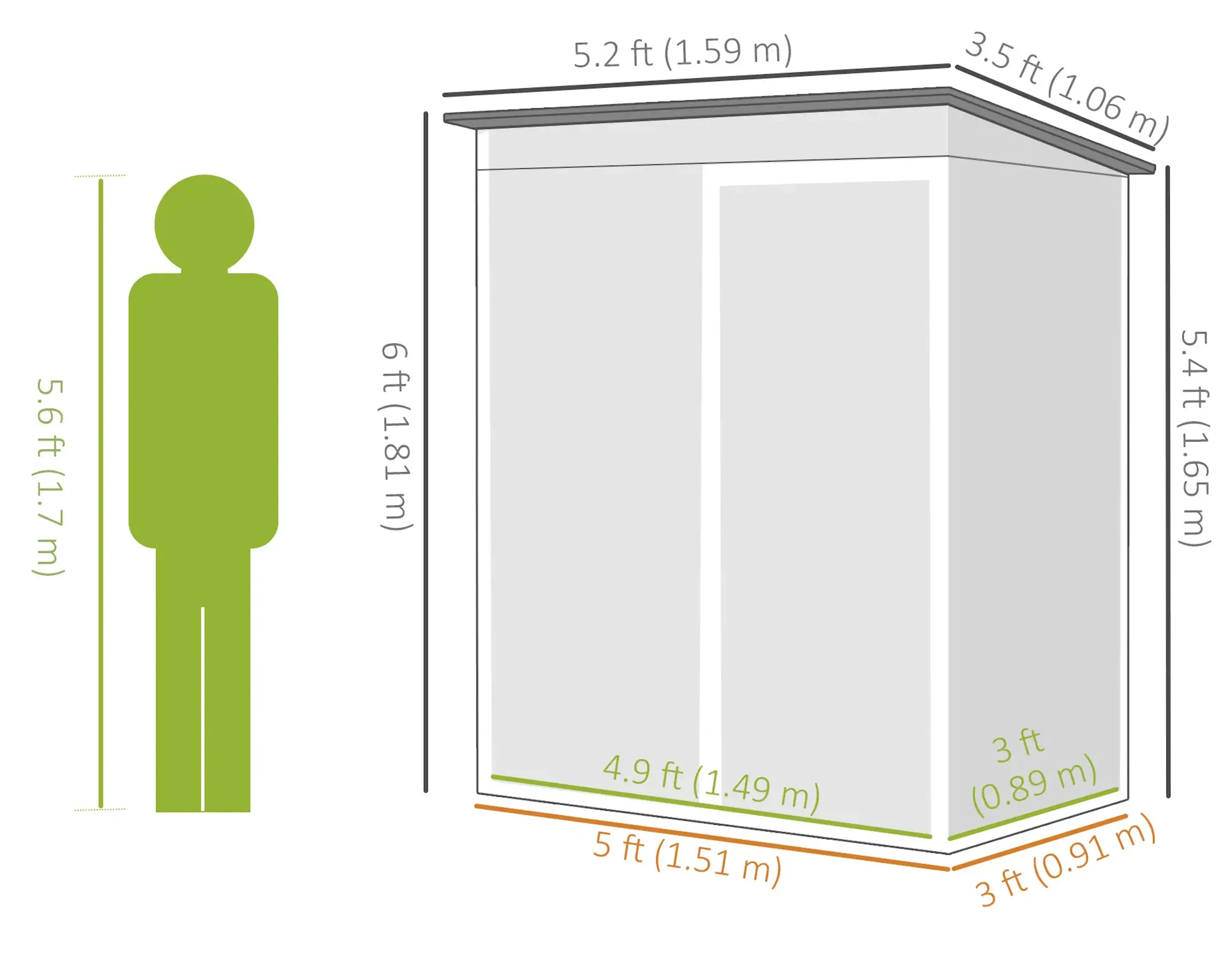 Сарай-хозблок Outsunny 84H-456V00BN 159x106x181 (Brown) - 6