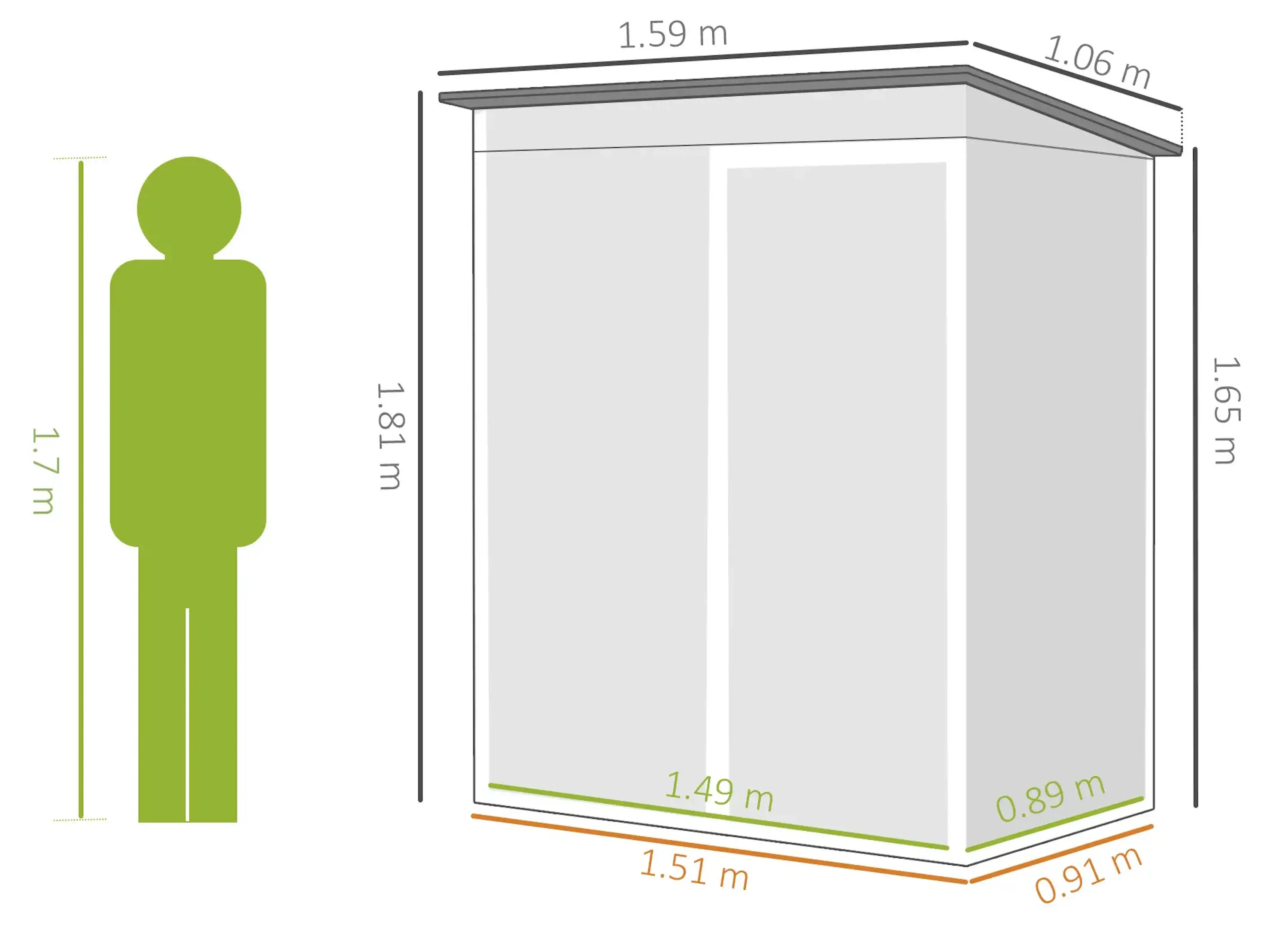 Сарай-хозблок Outsunny 84H-456V00GN 159x106x181 (Green) - 5