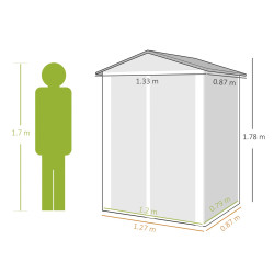 Casuta gradina Outsunny 84H-459V00SR 133x87x178 (Silver) Thumb