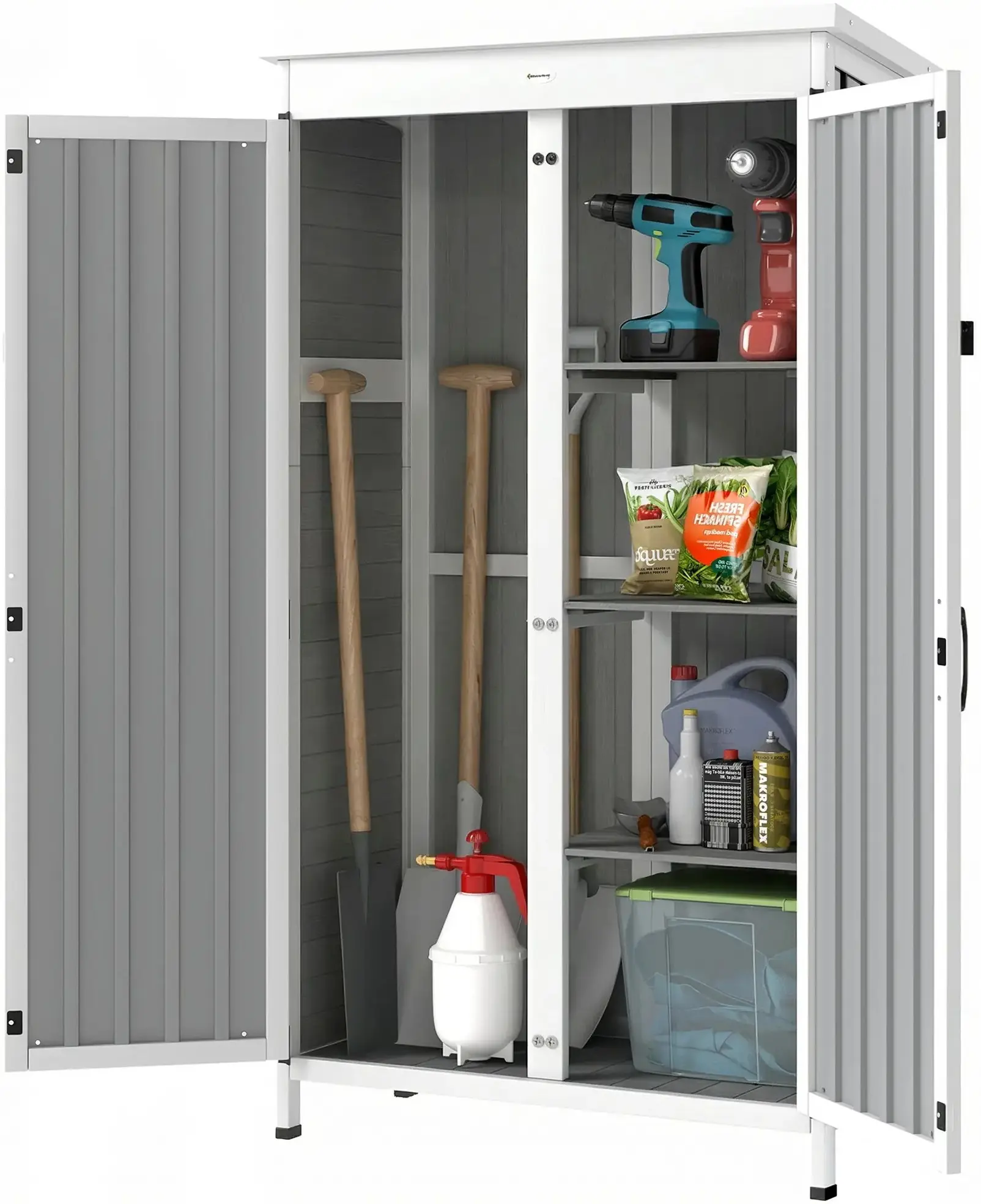 Сарай-хозблок Outsunny 84H-487V00BK 94x43x166 (Black/White) - 2