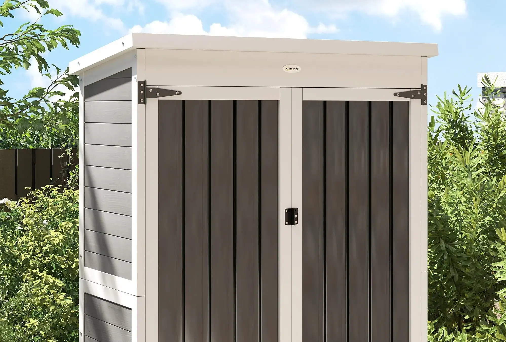 Сарай-хозблок Outsunny 84H-487V00BK 94x43x166 (Black/White) - 3