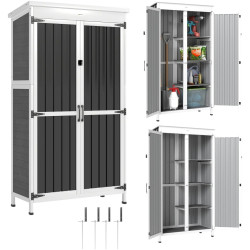 Сарай-хозблок Outsunny 84H-487V00BK 94x43x166 (Black/White) Thumb