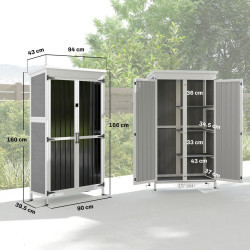 Сарай-хозблок Outsunny 84H-487V00BK 94x43x166 (Black/White) Thumb