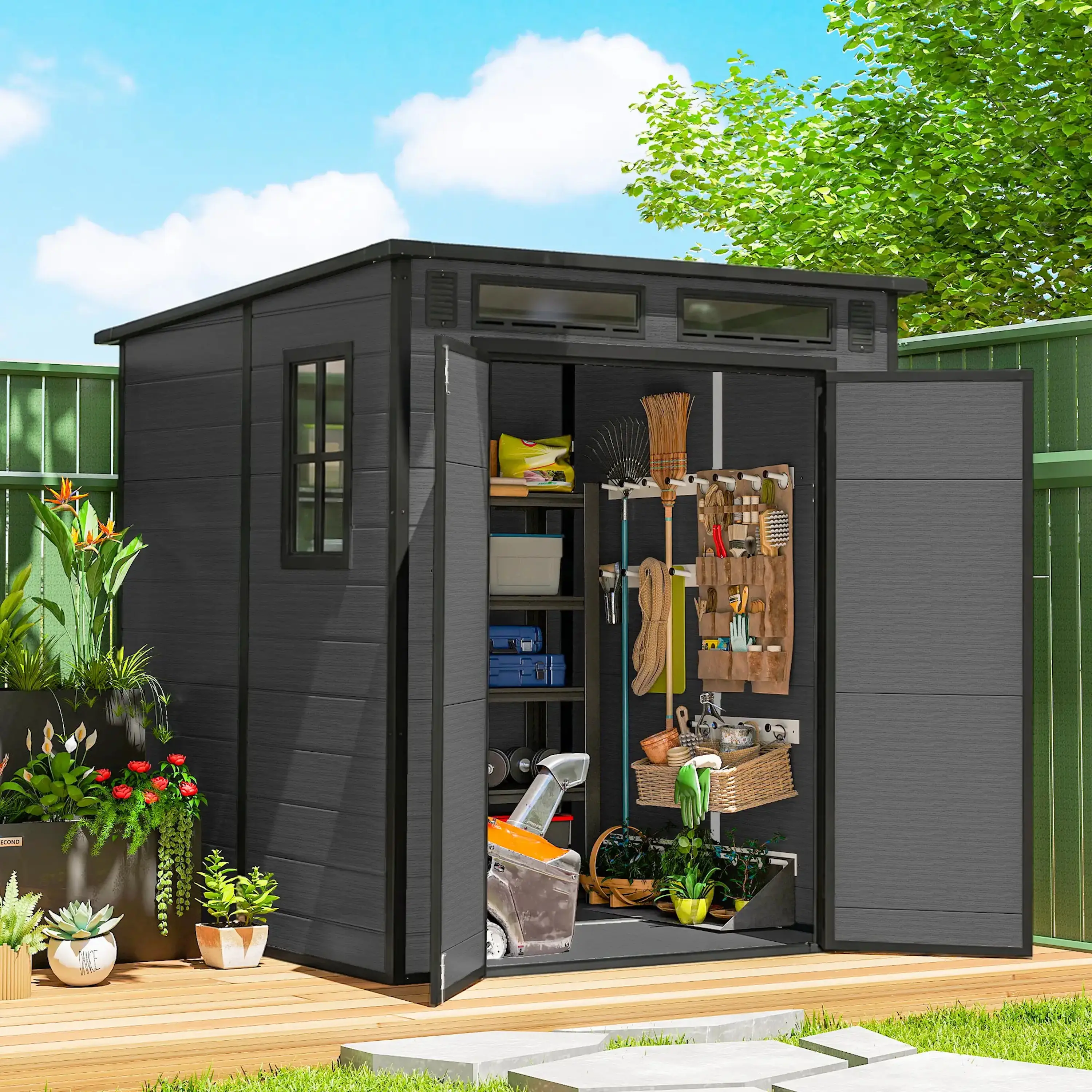 Сарай-хозблок Outsunny 84H-500V00CG (Dark Grey) - 3