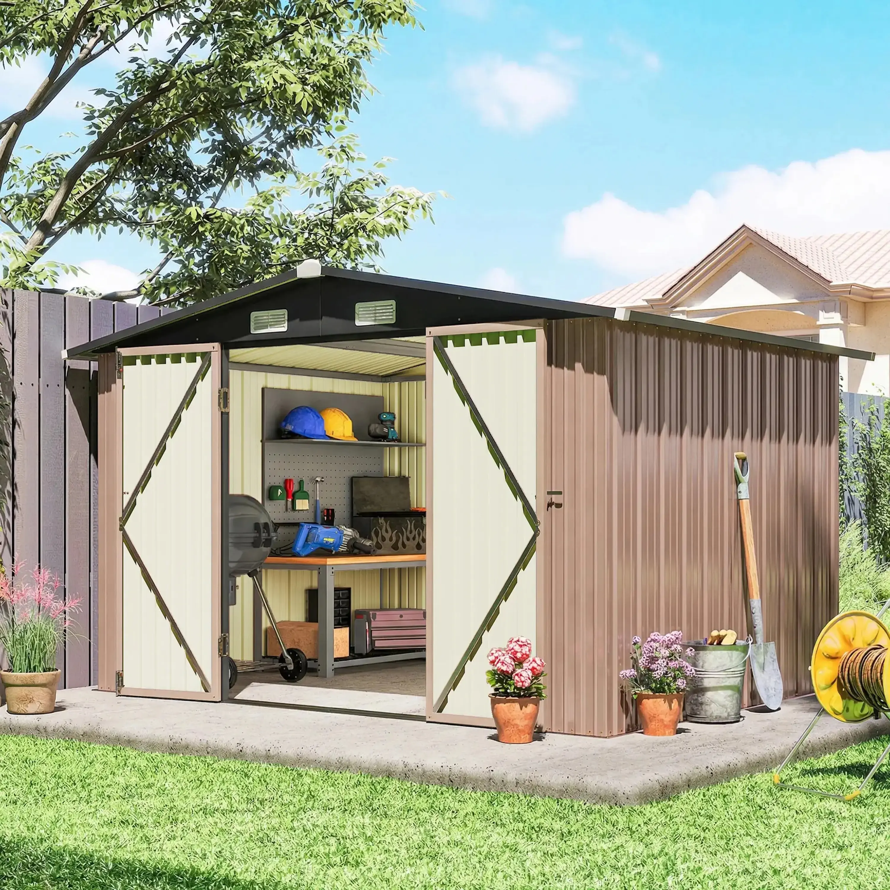 Сарай-хозблок Outsunny 84H-634V00BN 305x245 (Brown) - 4