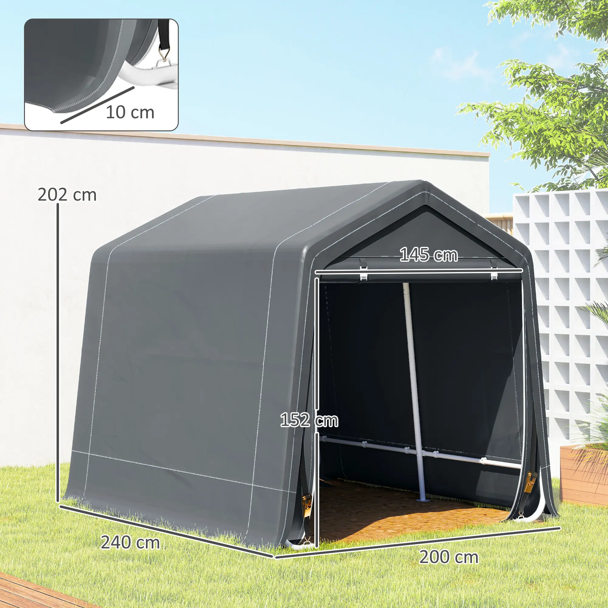 Сарай тентовый Outsunny 845-697CG (Dark Grey) - 3