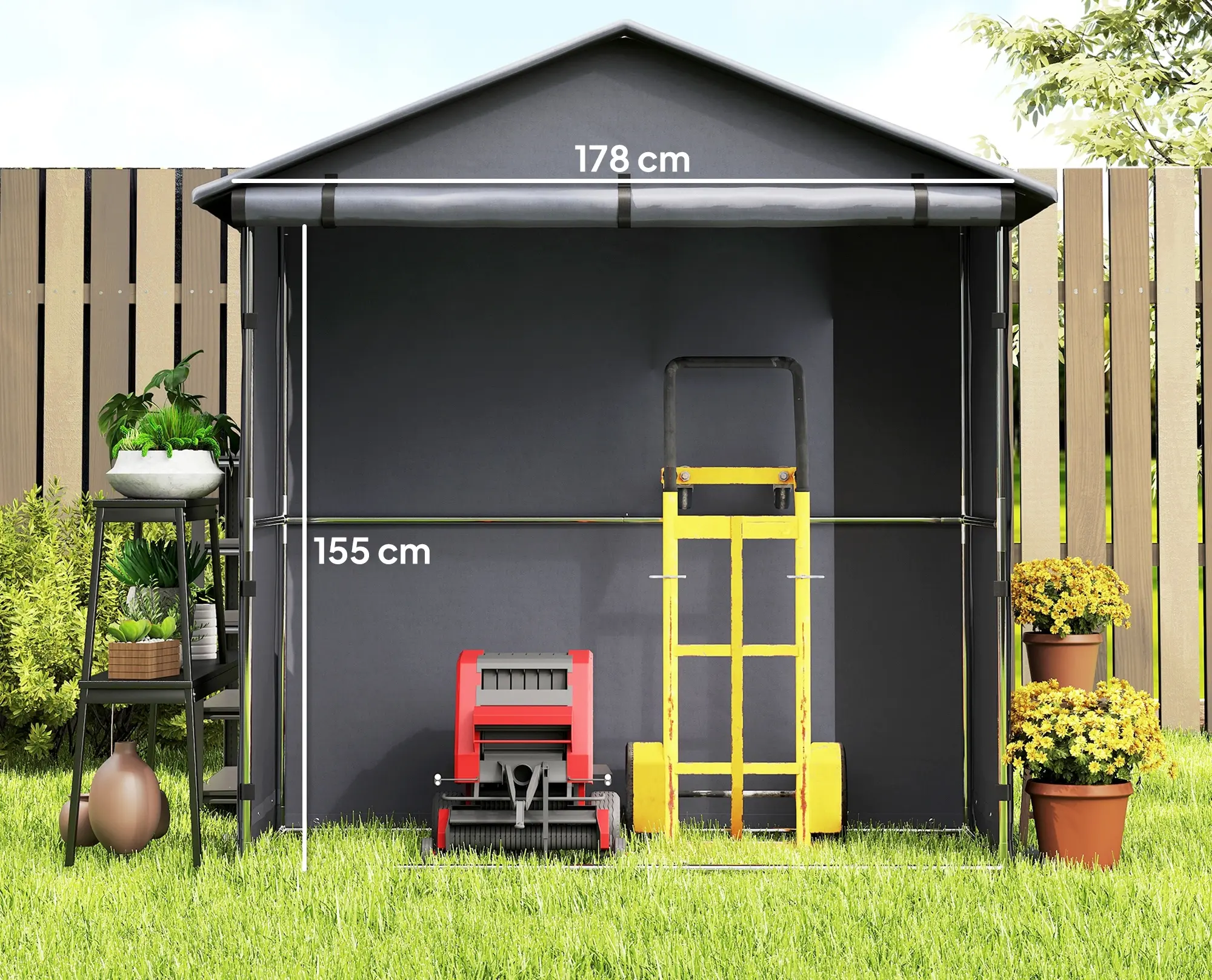 Сарай тентовый Outsunny 84H-310V00CG (Dark Grey) - 4