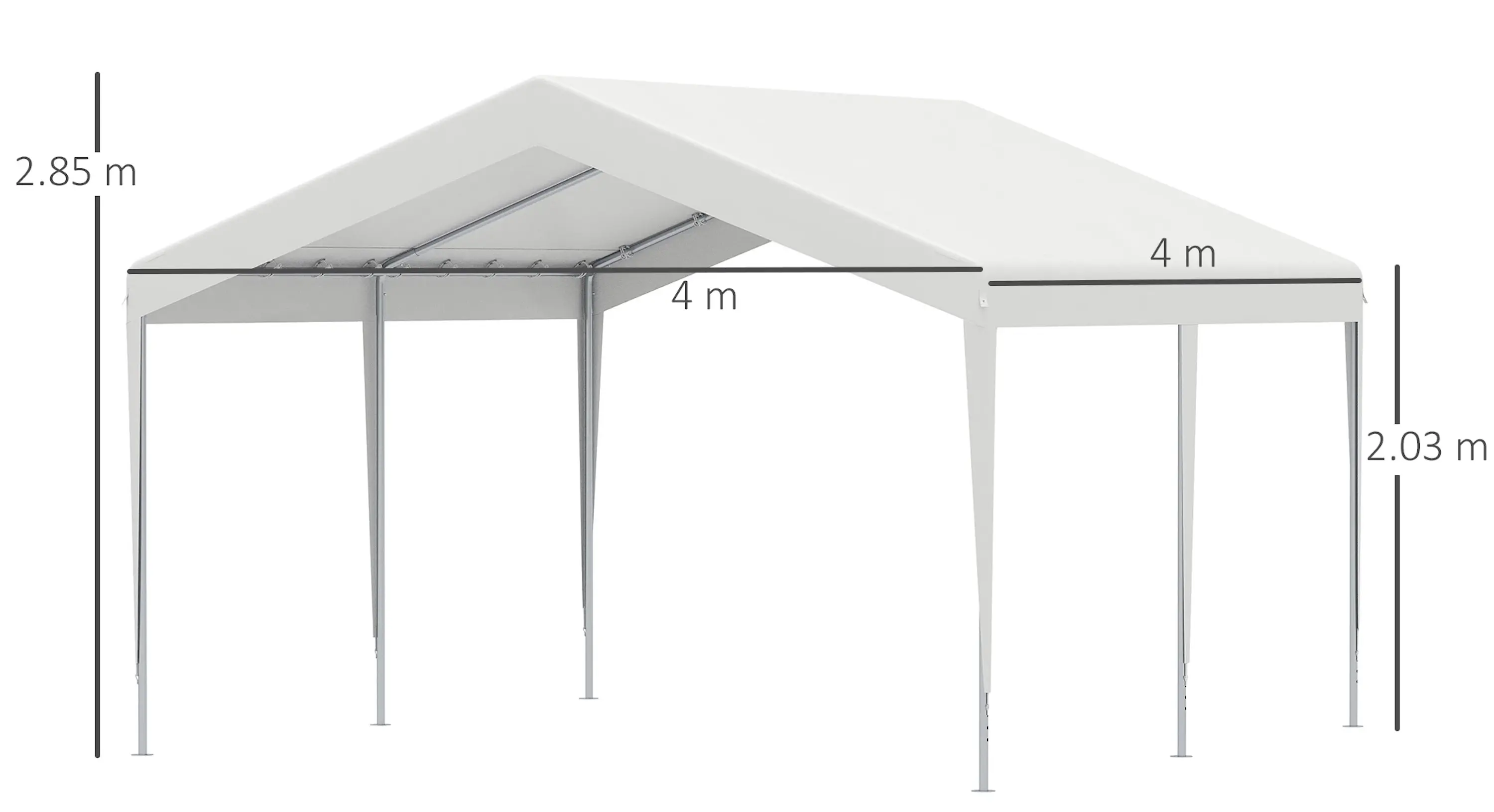 Cort de garaj Outsunny 84C-295 4x4 (White) - 4