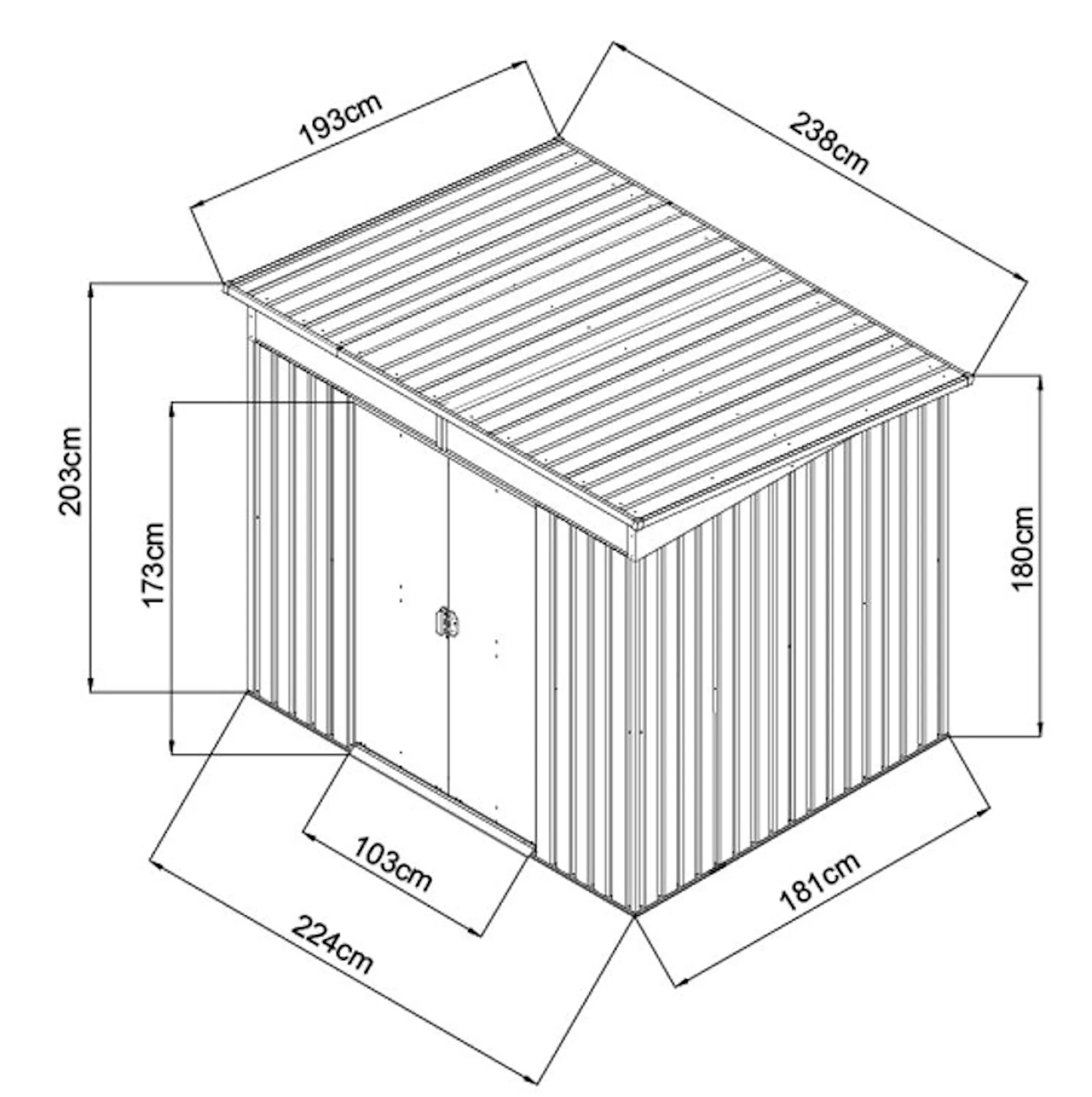Сарай-хозблок Strend Pro 238x199x202 (Anthracite) - 3