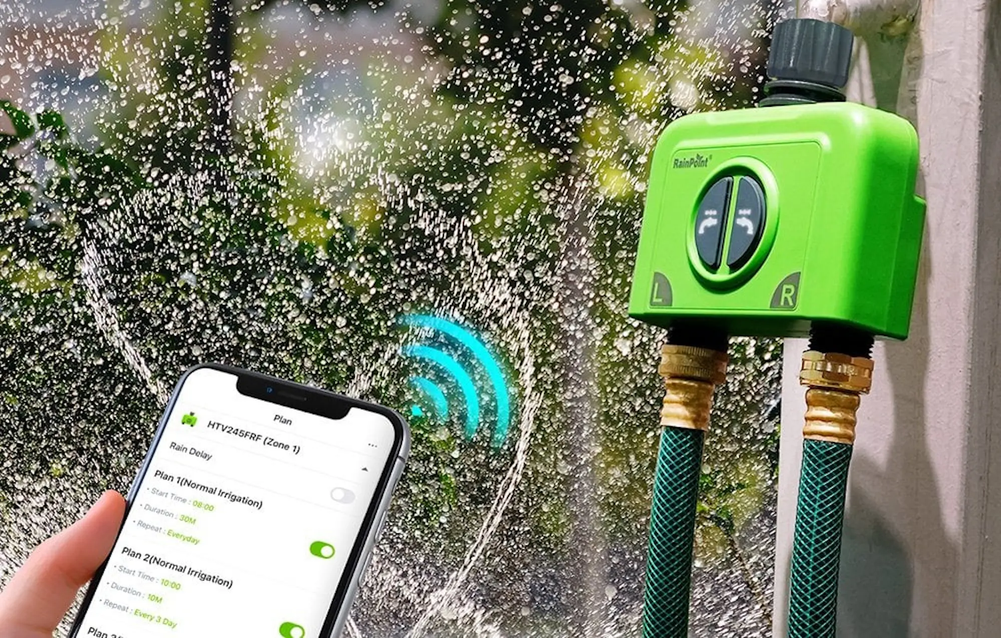 Контроллер орошения RainPoint HTV245FRF+HWG023WBRF (Green) - 2