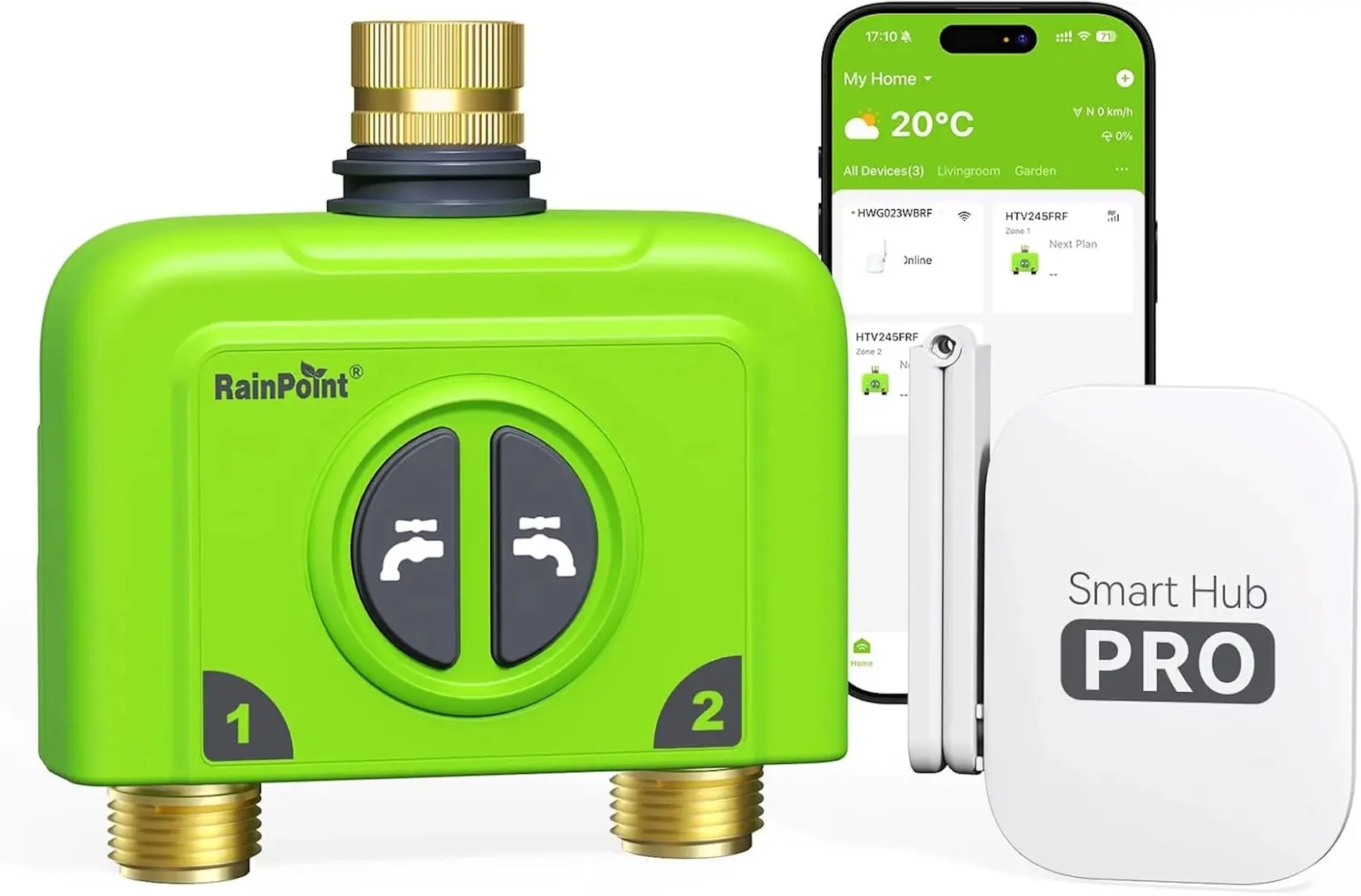 Контроллер орошения RainPoint HTV245FRF+HWG023WBRF (Green)