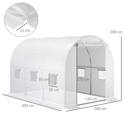 Pelicula pentru sere Outsunny 845-382V03WT (White) Thumb