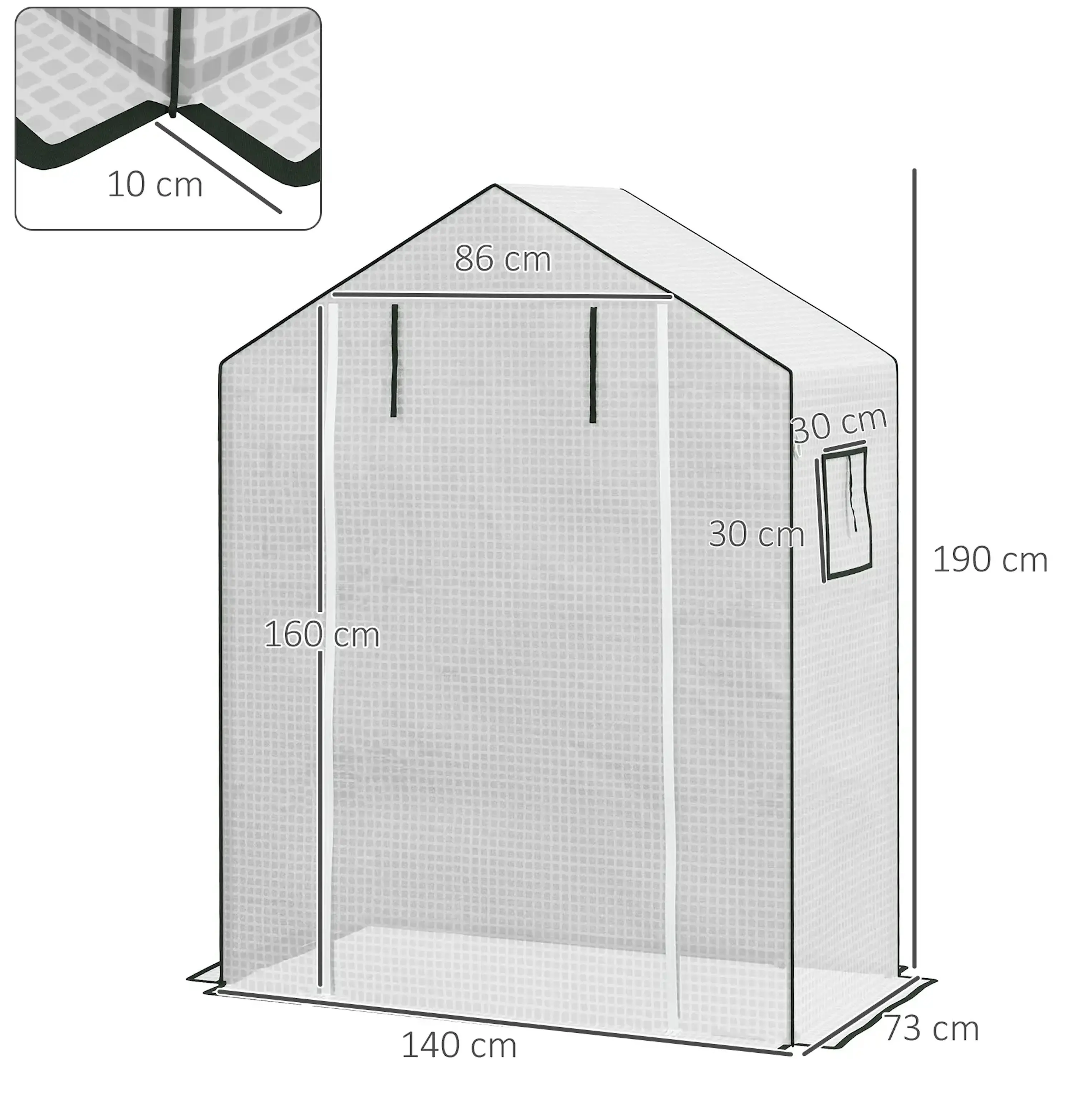 Pelicula pentru sere Outsunny 845-944V00WT (White) - 5