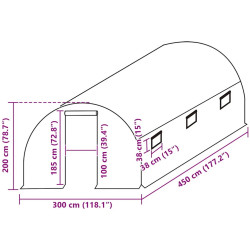 Pelicula pentru sera VidaXL 316430 3x4,5x2m (Green) Thumb