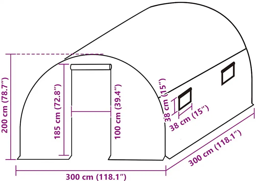 Пленка для теплицы VidaXL 316435 3x3x2m (Transparent) - 5