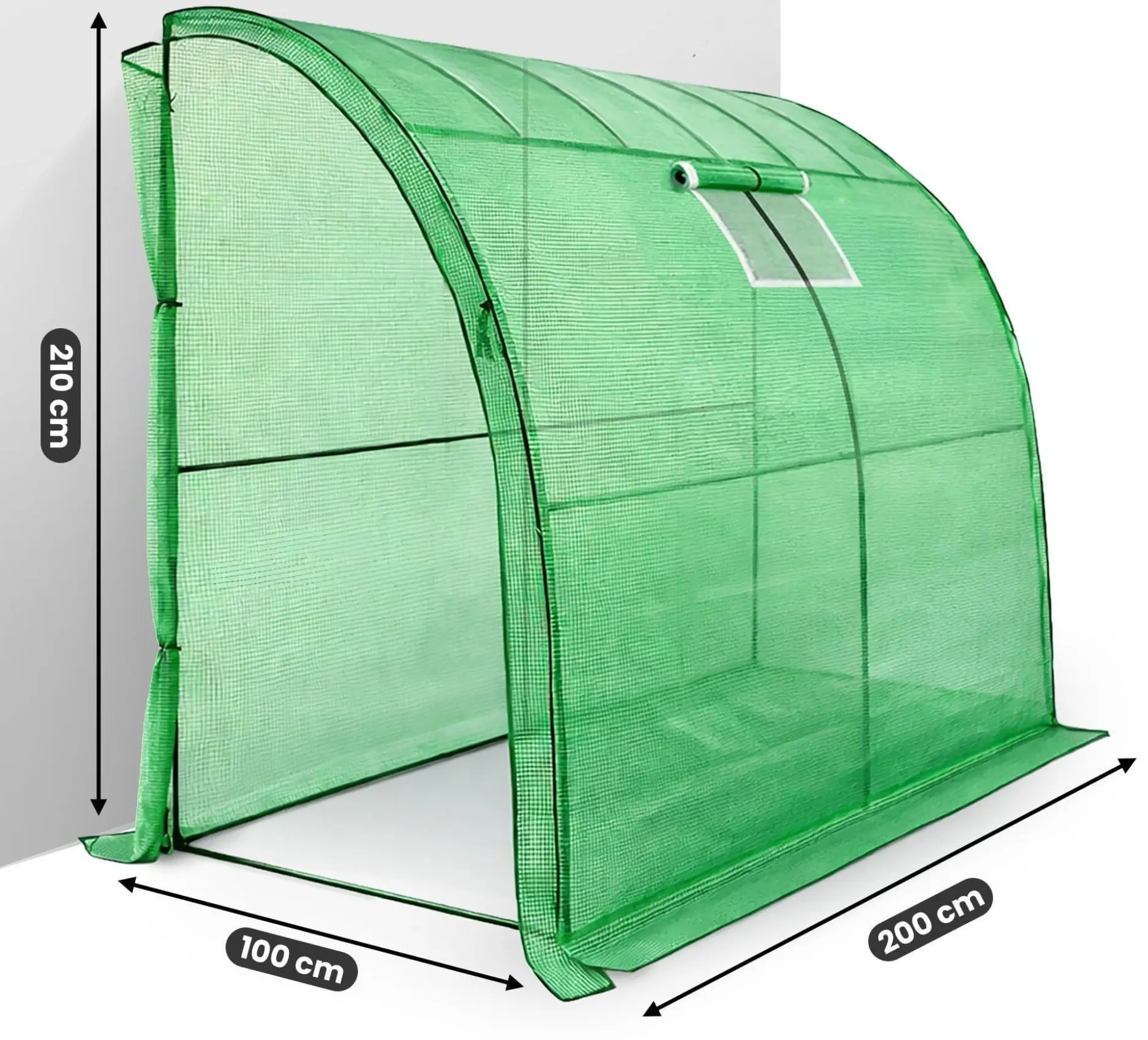 Садовая теплица Akord 100x200x210 cm (Green) - 6