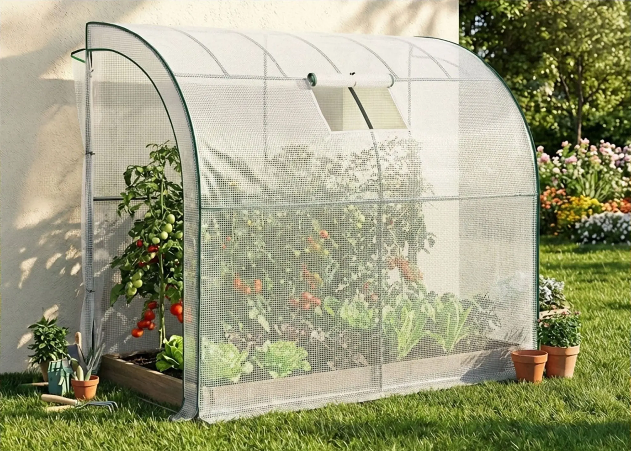 Sera de gradina Akord 100x200x210 cm (White) - 4