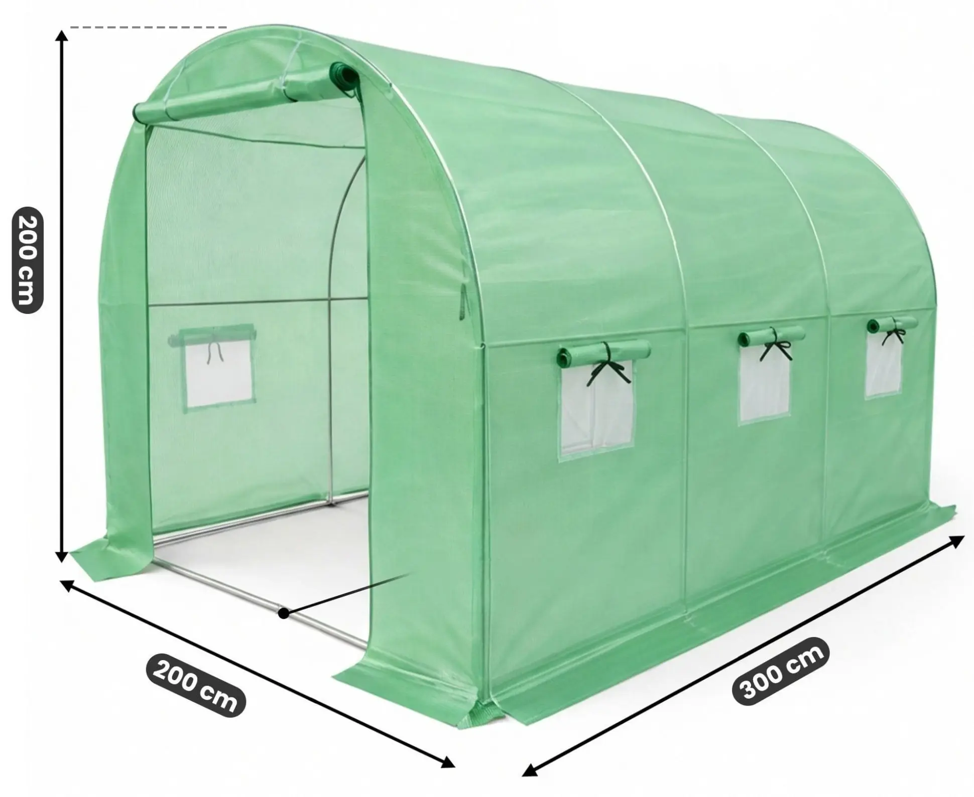 Садовая теплица Akord 200x300x200 cm (Green) - 7