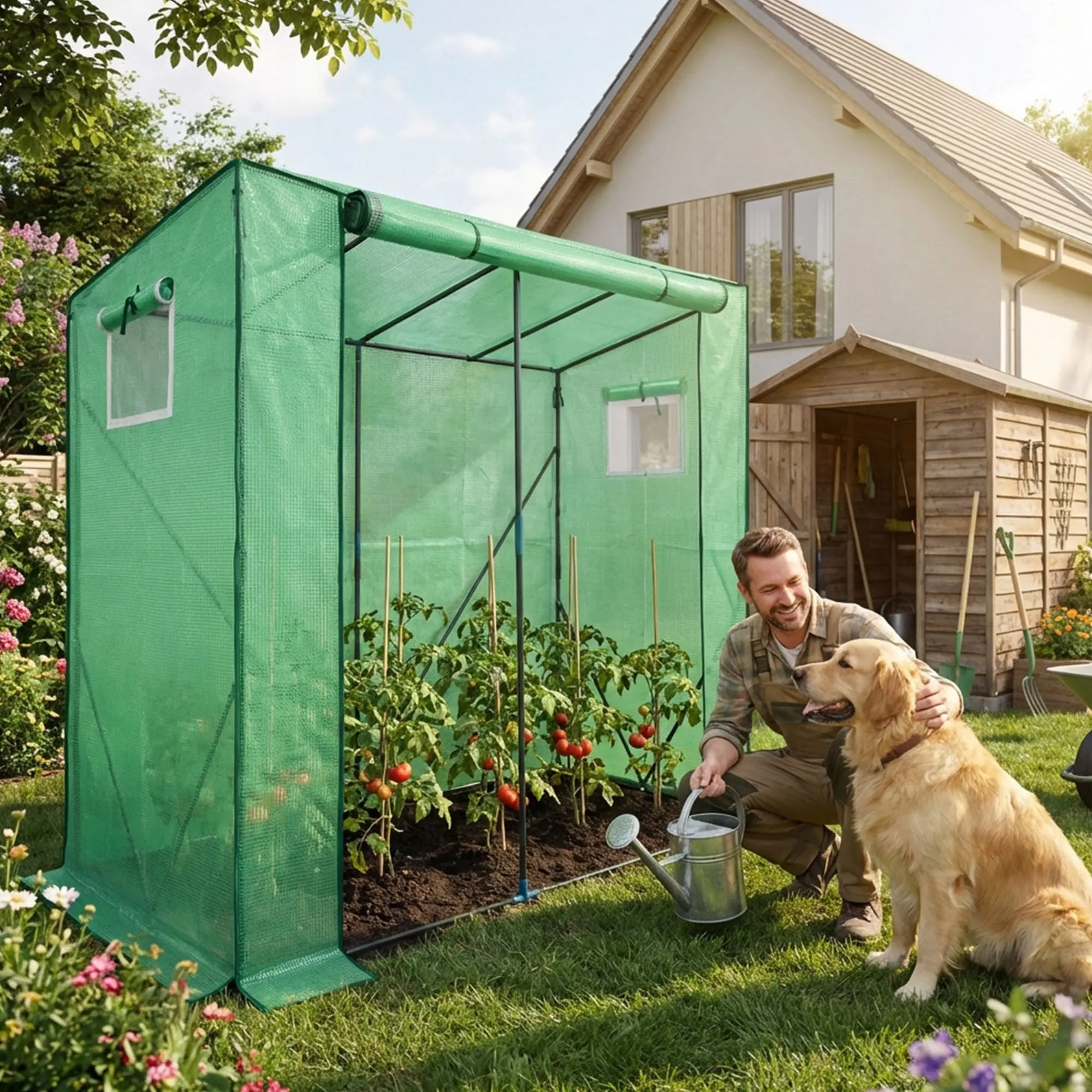 Садовая теплица Akord 202x80x170 cm (Green) - 4