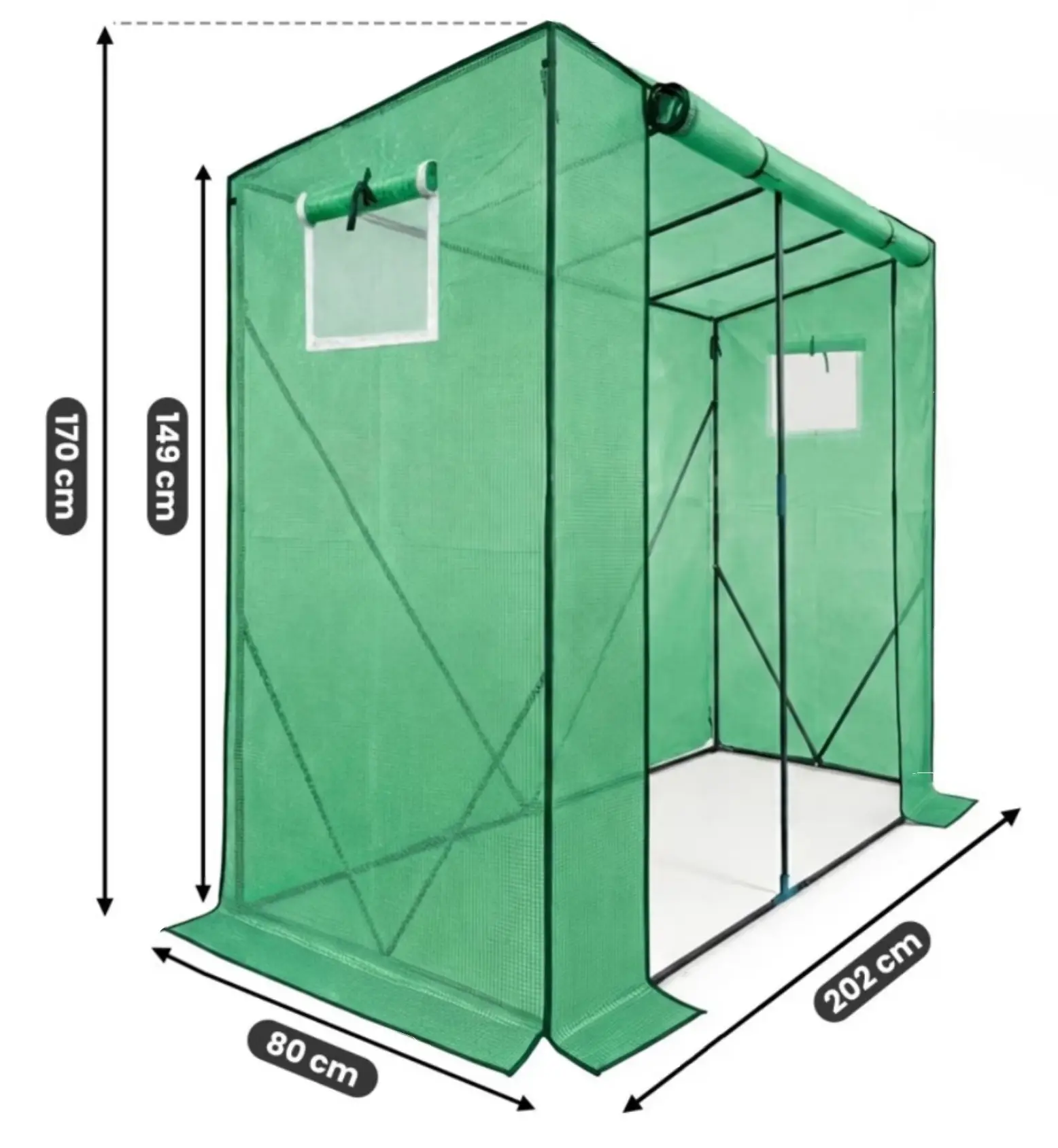 Садовая теплица Akord 202x80x170 cm (Green) - 7
