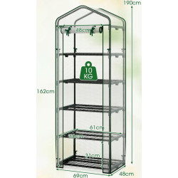 Мини-теплица Costway GT4546WH 69x48x190 (White) Thumb