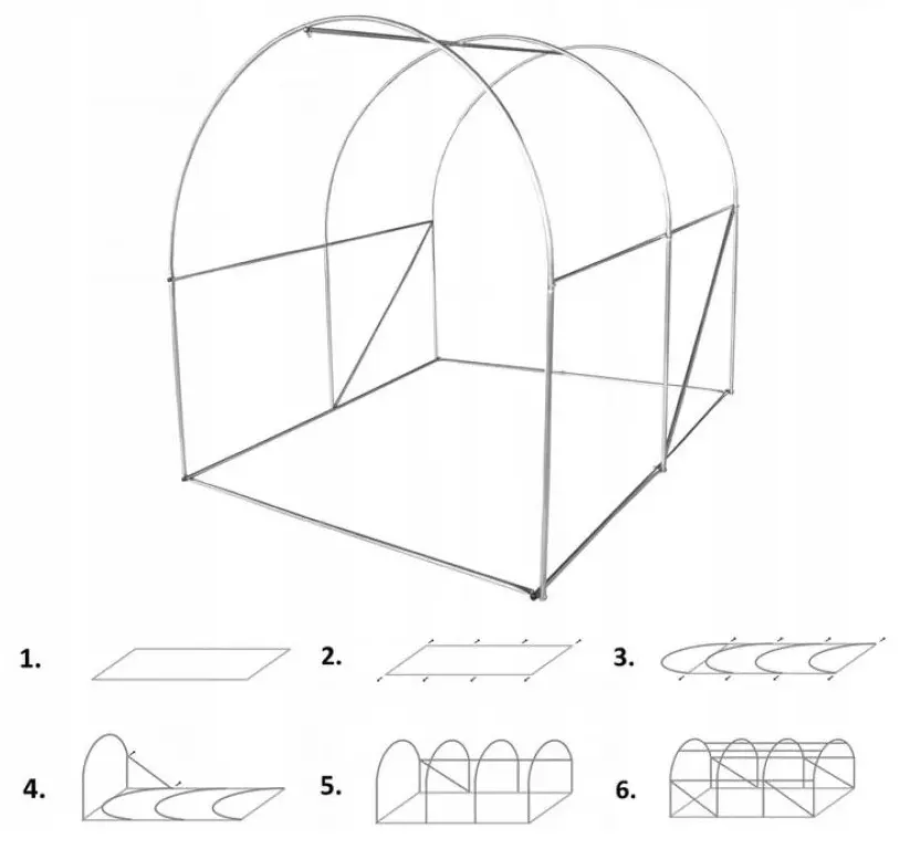 Structură pentru seră GardenLine TUN0310 (Grey) - 2