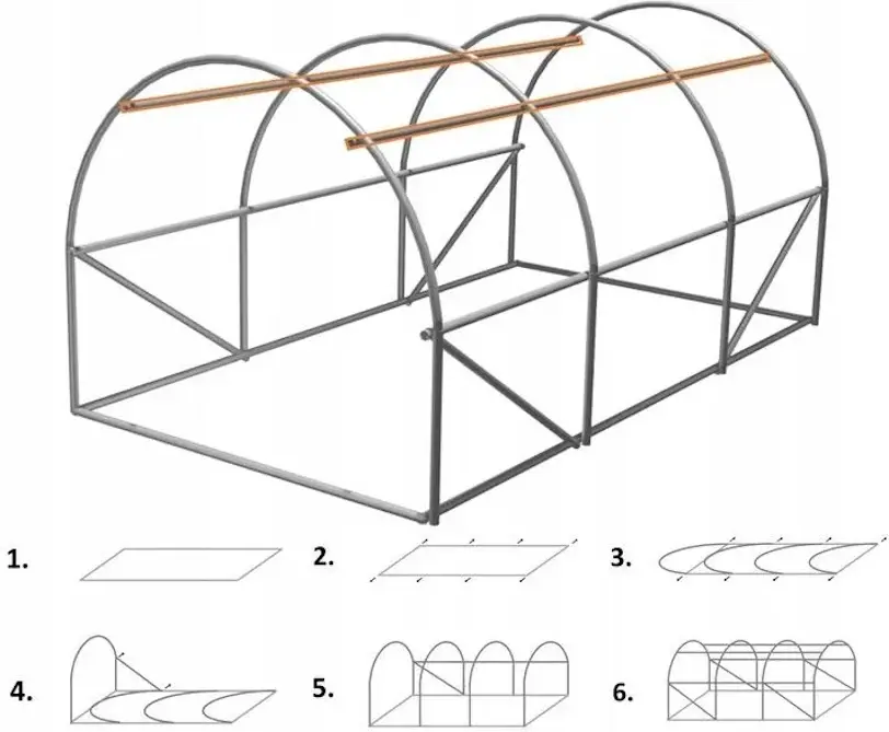 Конструкция теплицы GardenLine TUN0334 (Grey)