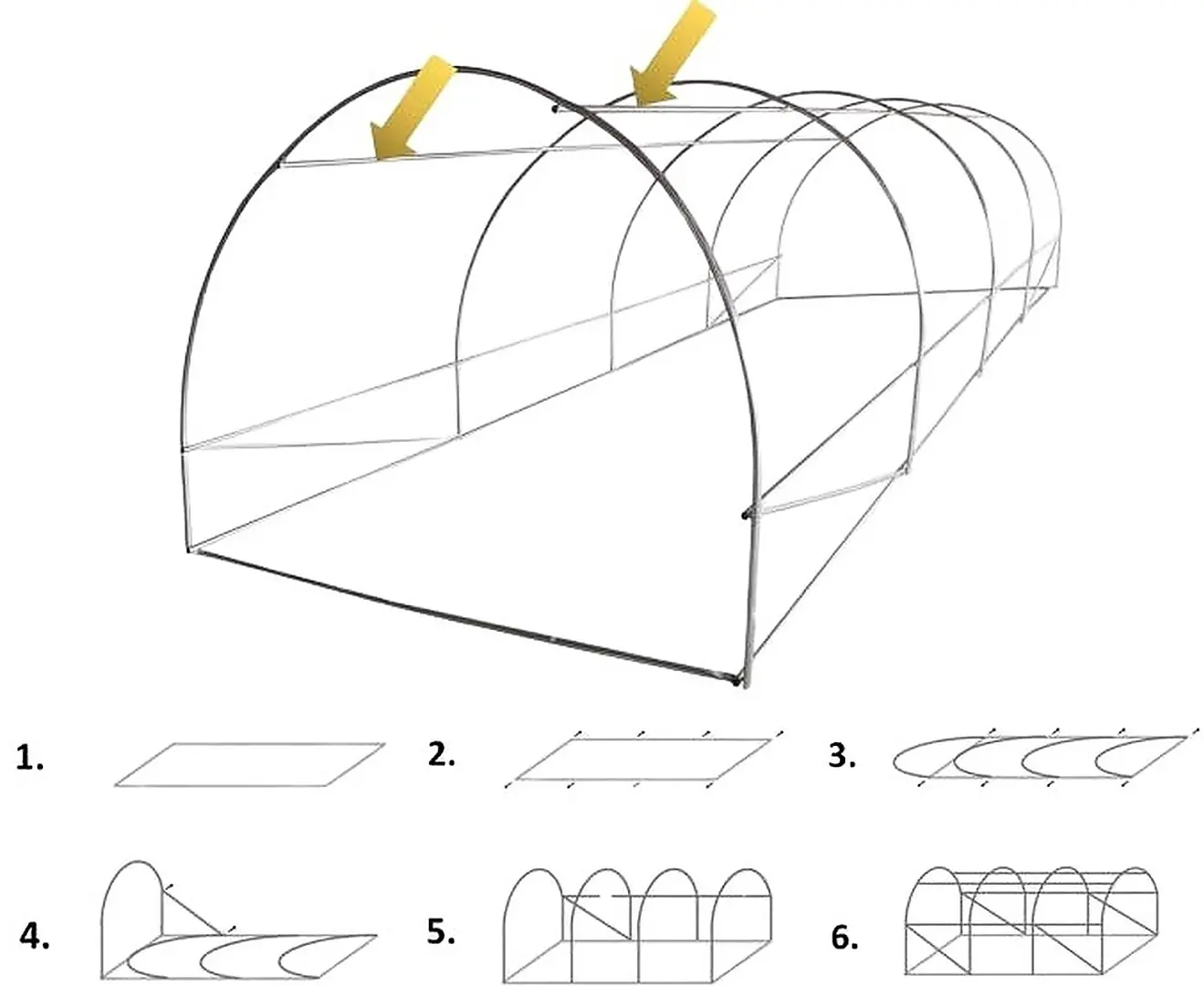 Конструкция теплицы GardLine TUN0365 (Grey)