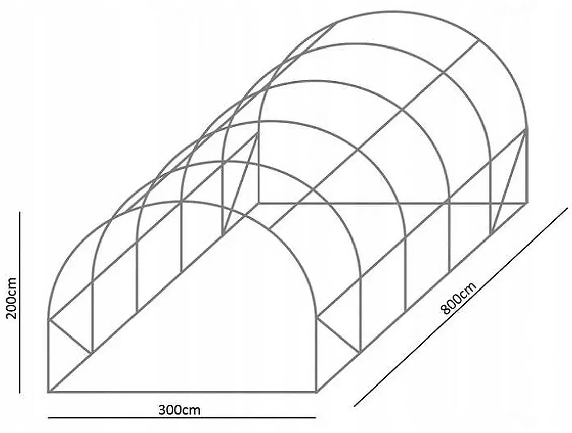 Конструкция теплицы GardLine TUN0365 (Grey)