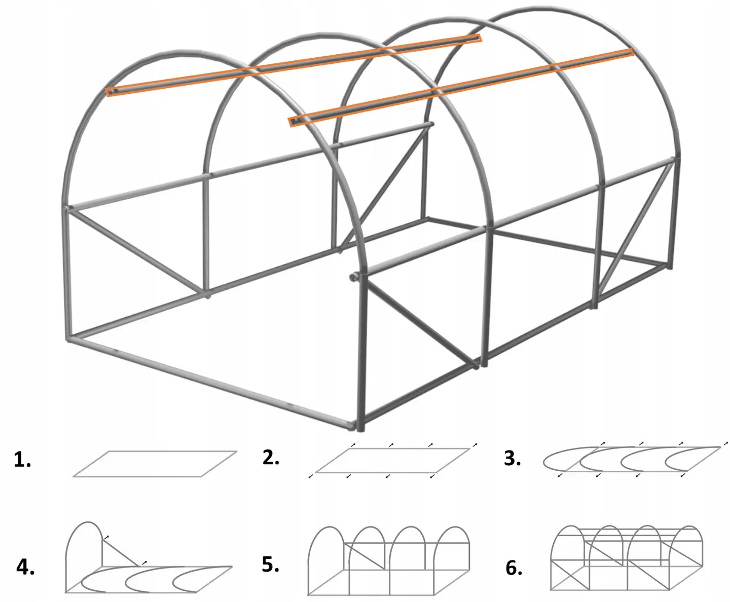 Садовая теплица GardenLine TUN3910 (Green) - 2