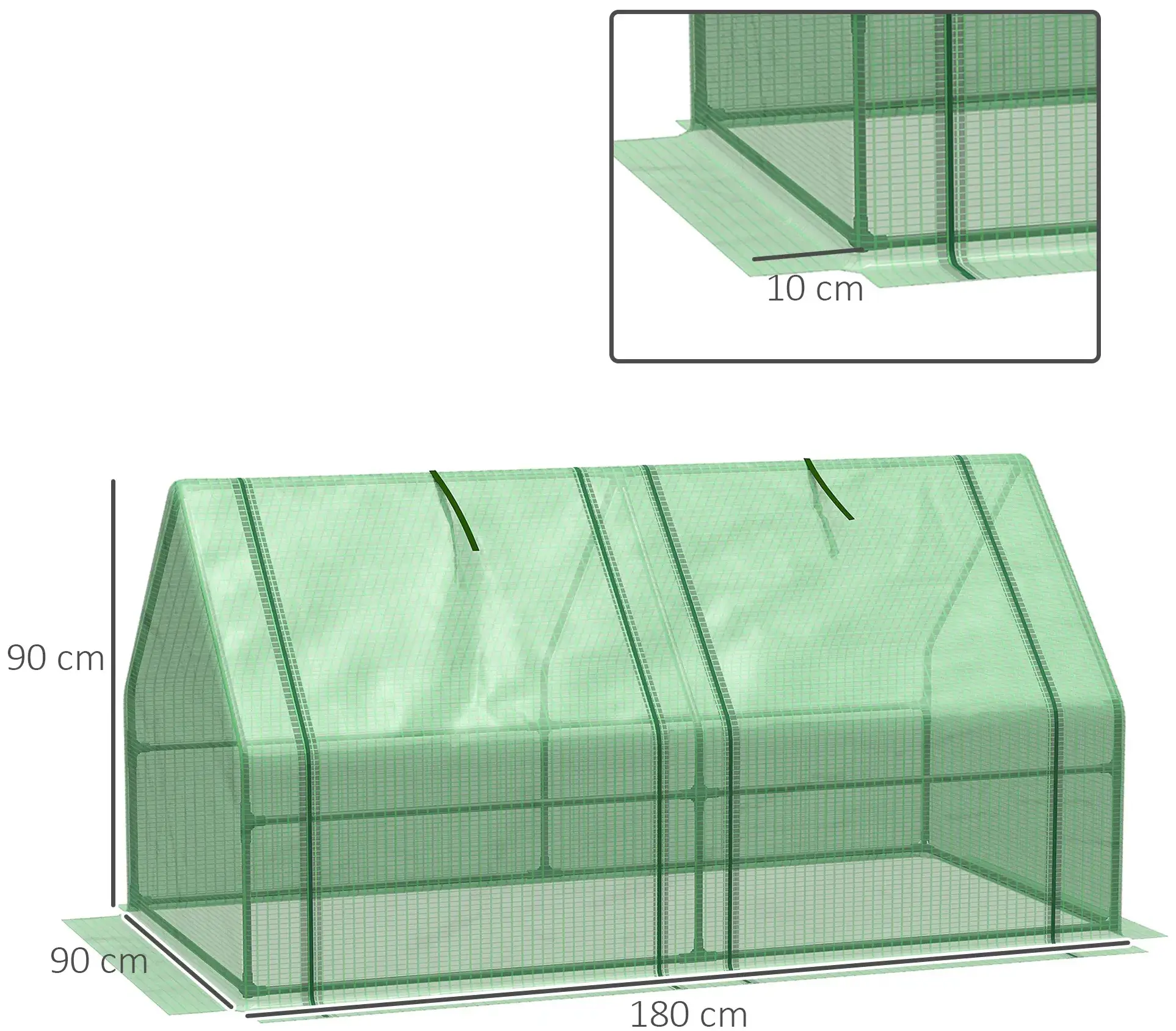 Парник Outsunny 845-204V03GN 180x90x90 (Green)