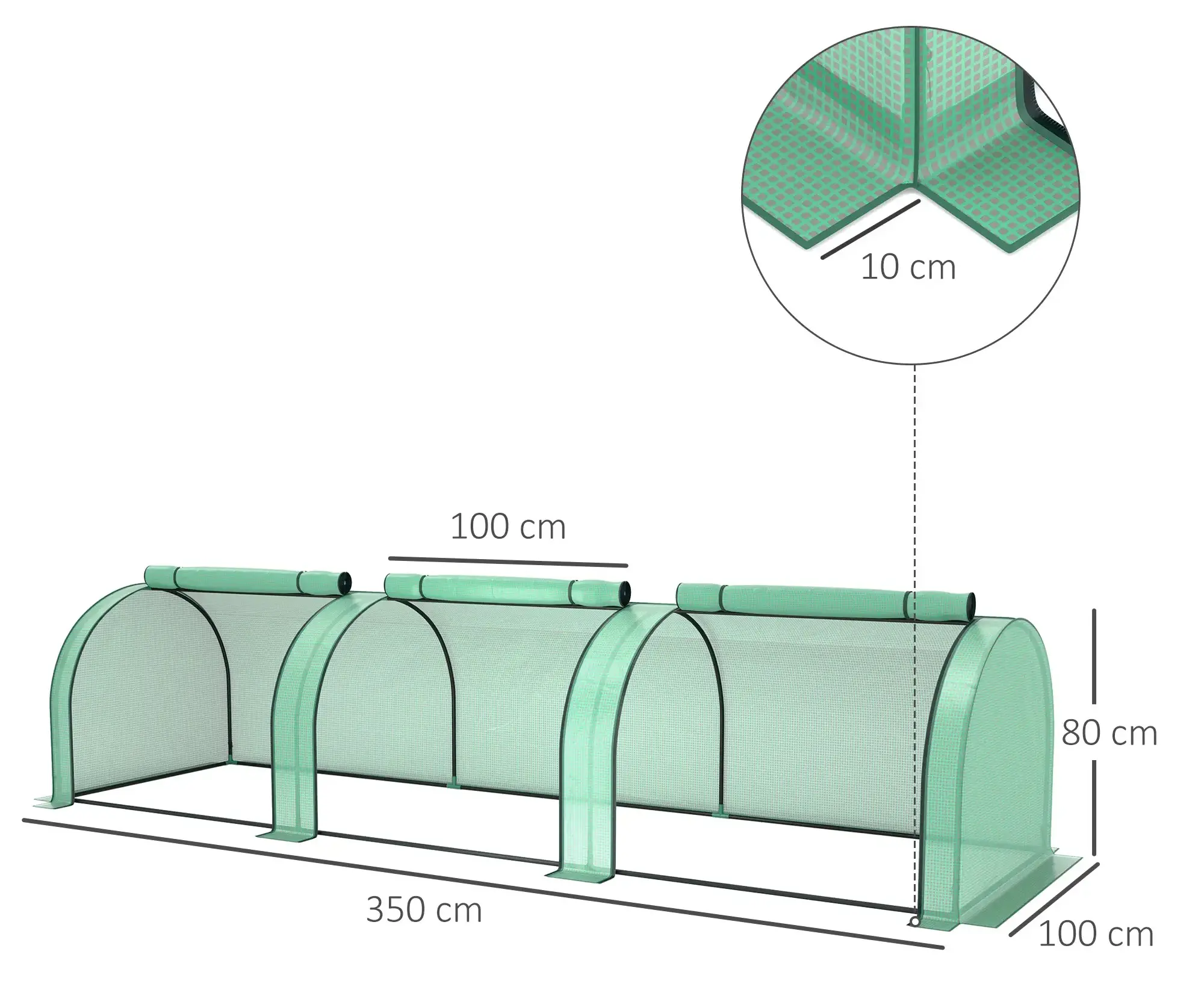 Mini-sera Outsunny 845-234V06GN 3.5x1x0.8 (Green) - 3