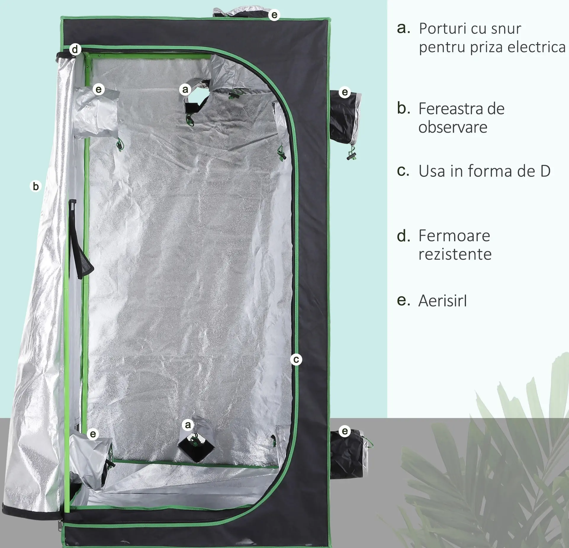 Sera de gradina Outsunny 845-262V01 80x80x160 cm (Black/Green) - 5