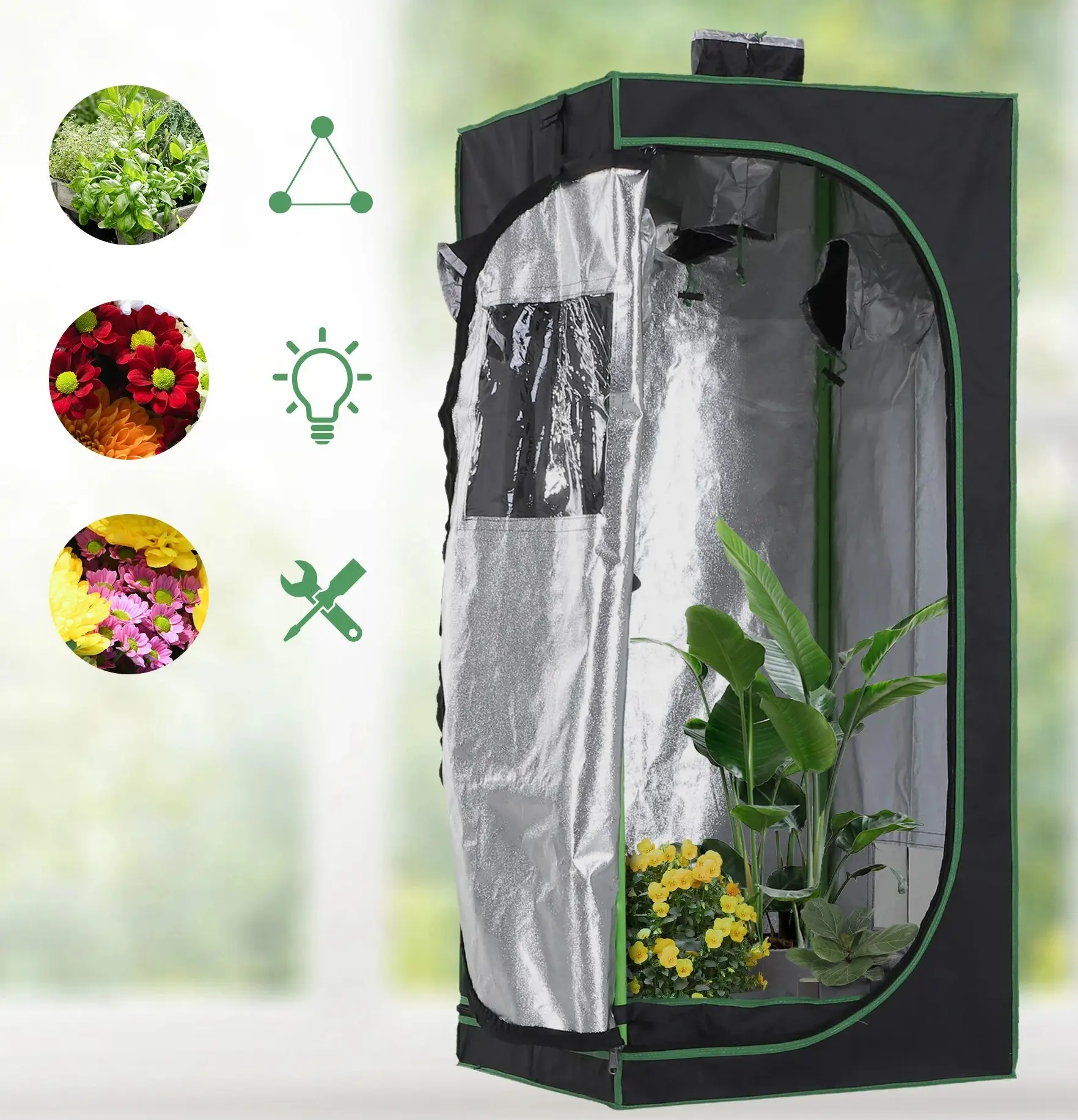 Mini-sera Outsunny 845-263 120x60x150cm (Black/Green) - 2