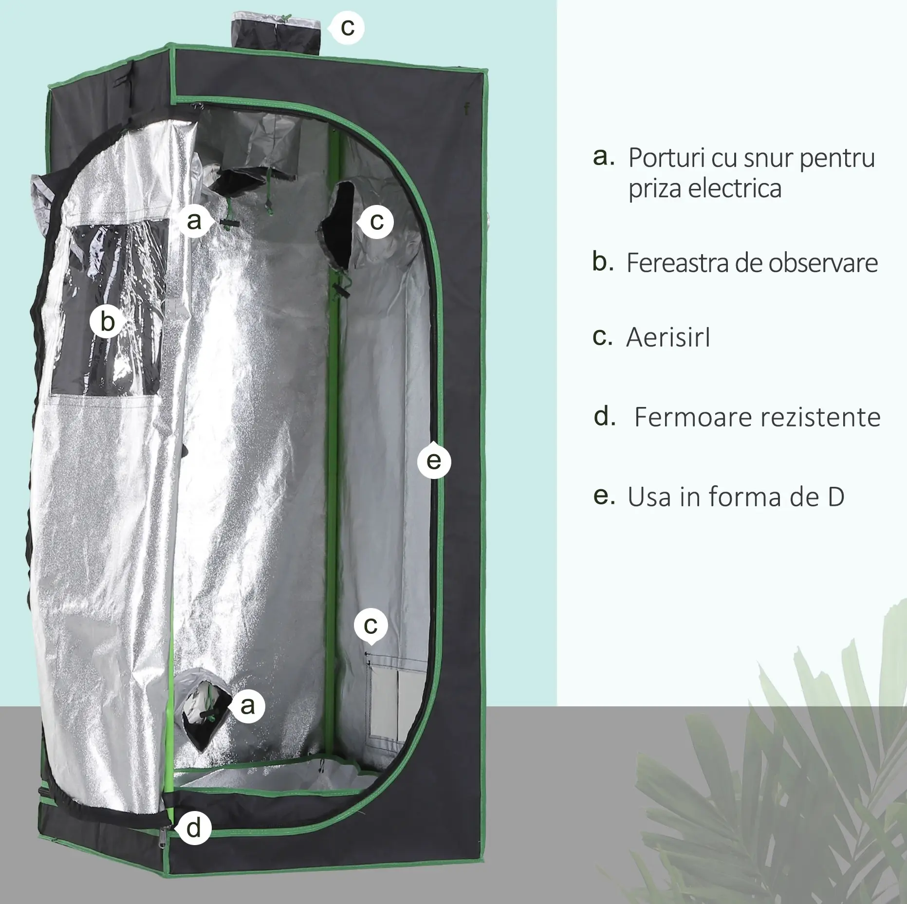 Mini-sera Outsunny 845-263 120x60x150cm (Black/Green) - 4