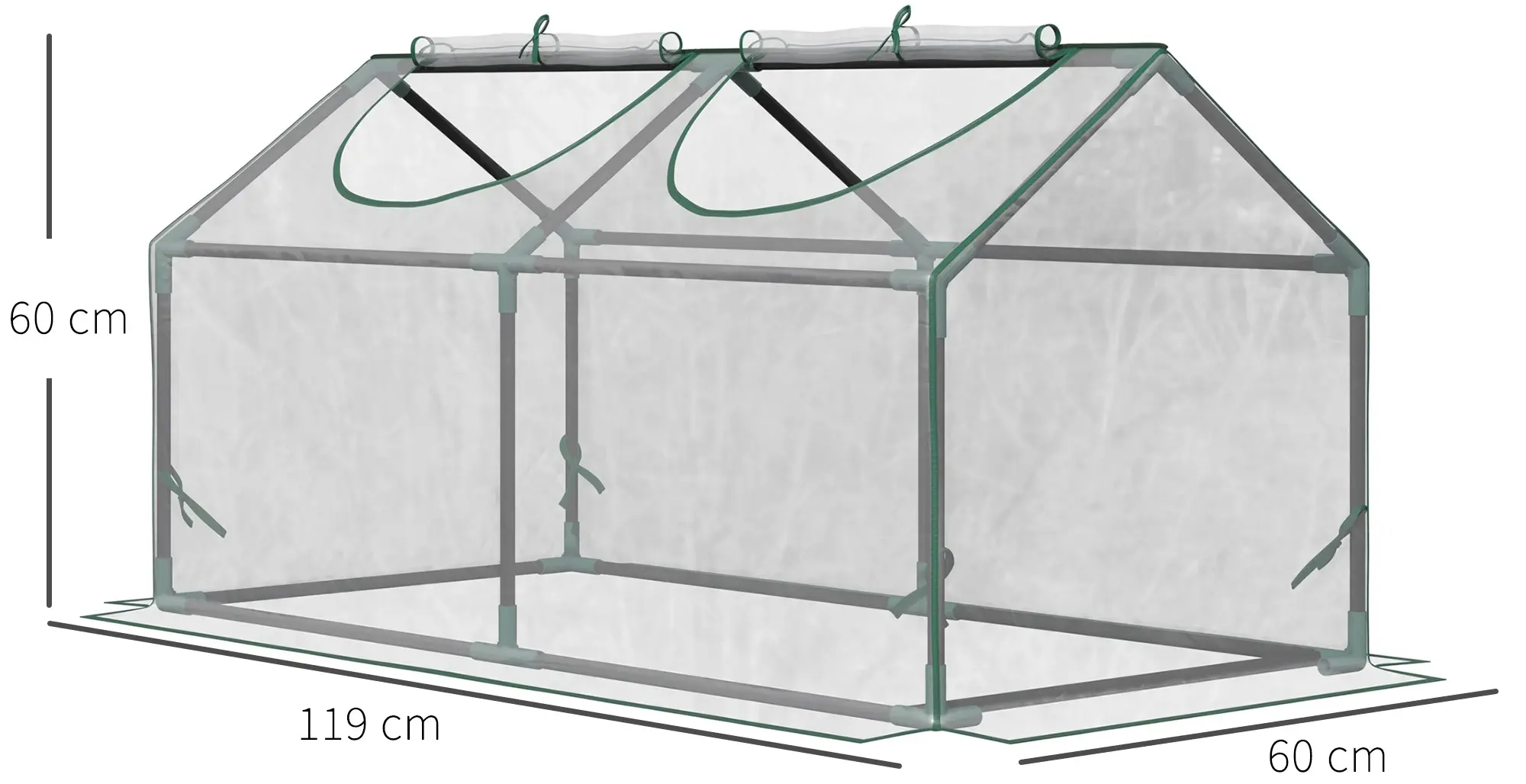 Mini-sera Outsunny 845-368V04 120x60x60 (Transparent) - 5