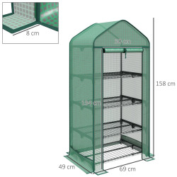 Mini-sera Outsunny 845-610V02DG 69x49x158 (Green) Thumb