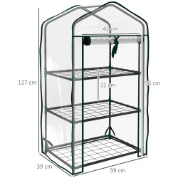 Mini-sera Outsunny 84H-069V00CR 59x39x127 (Transparent) Thumb