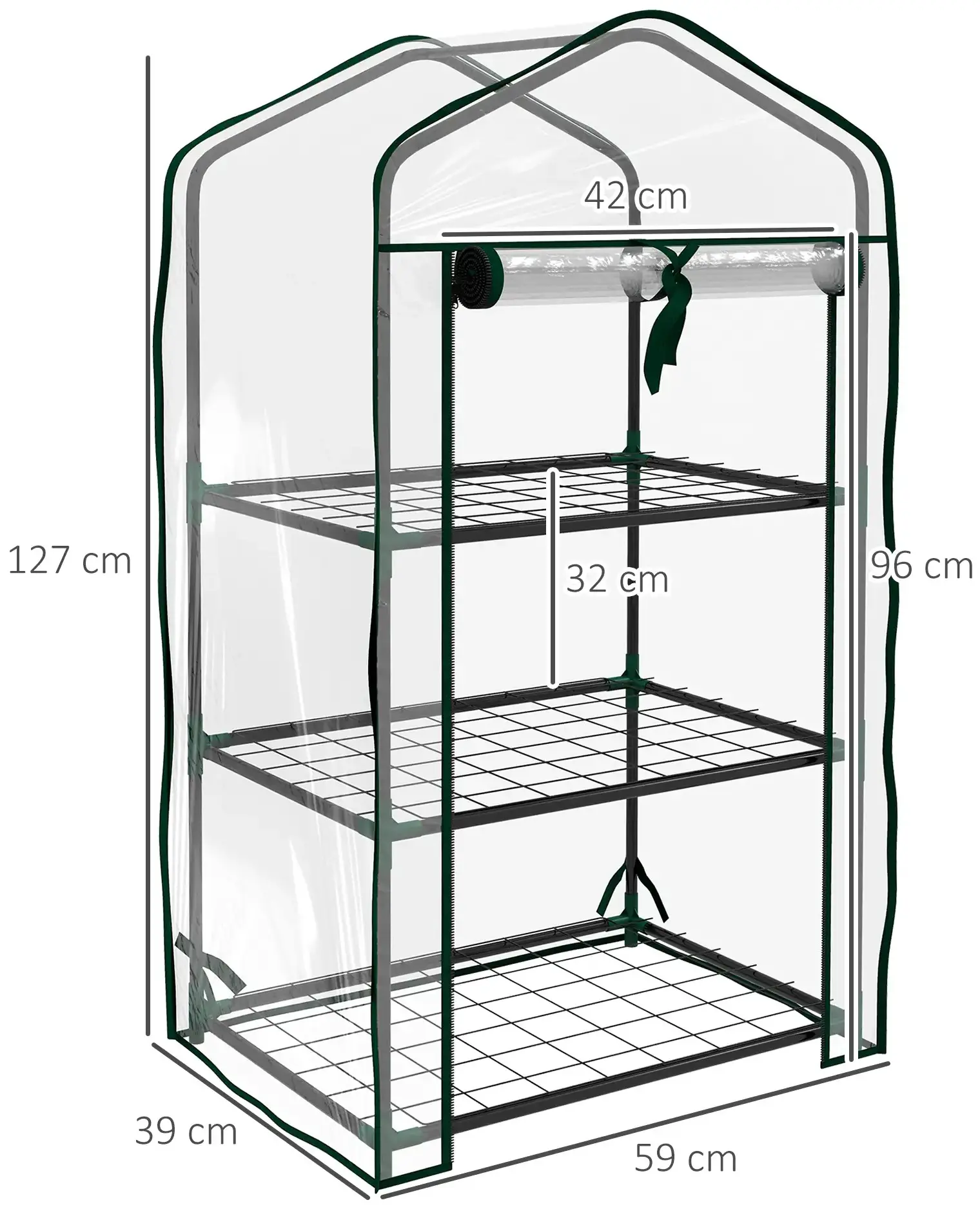 Mini-sera Outsunny 84H-069V00CR 59x39x127 (Transparent) - 3