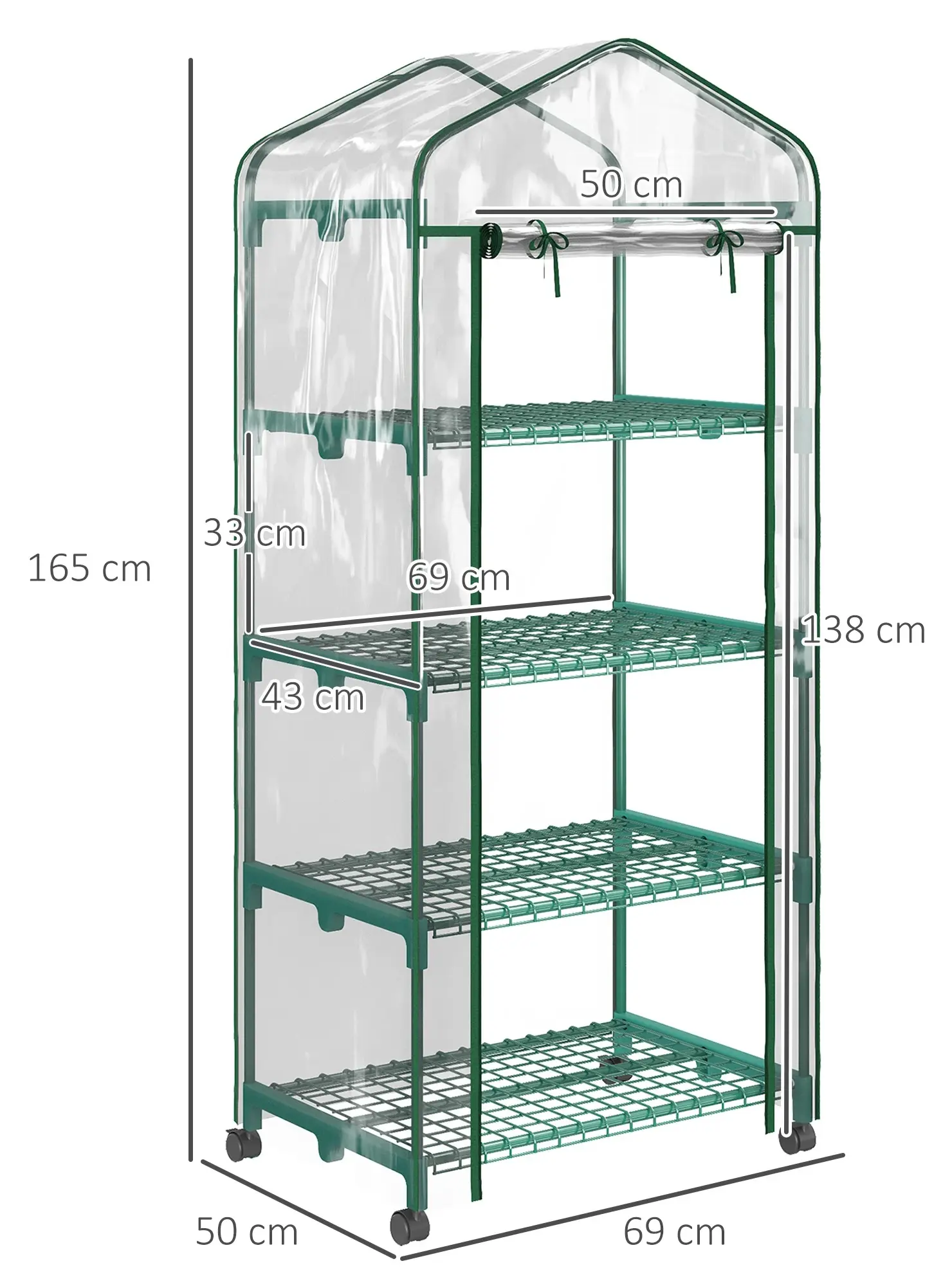 Sera portabila Outsunny 845-228V04TP (Transparent/Green)