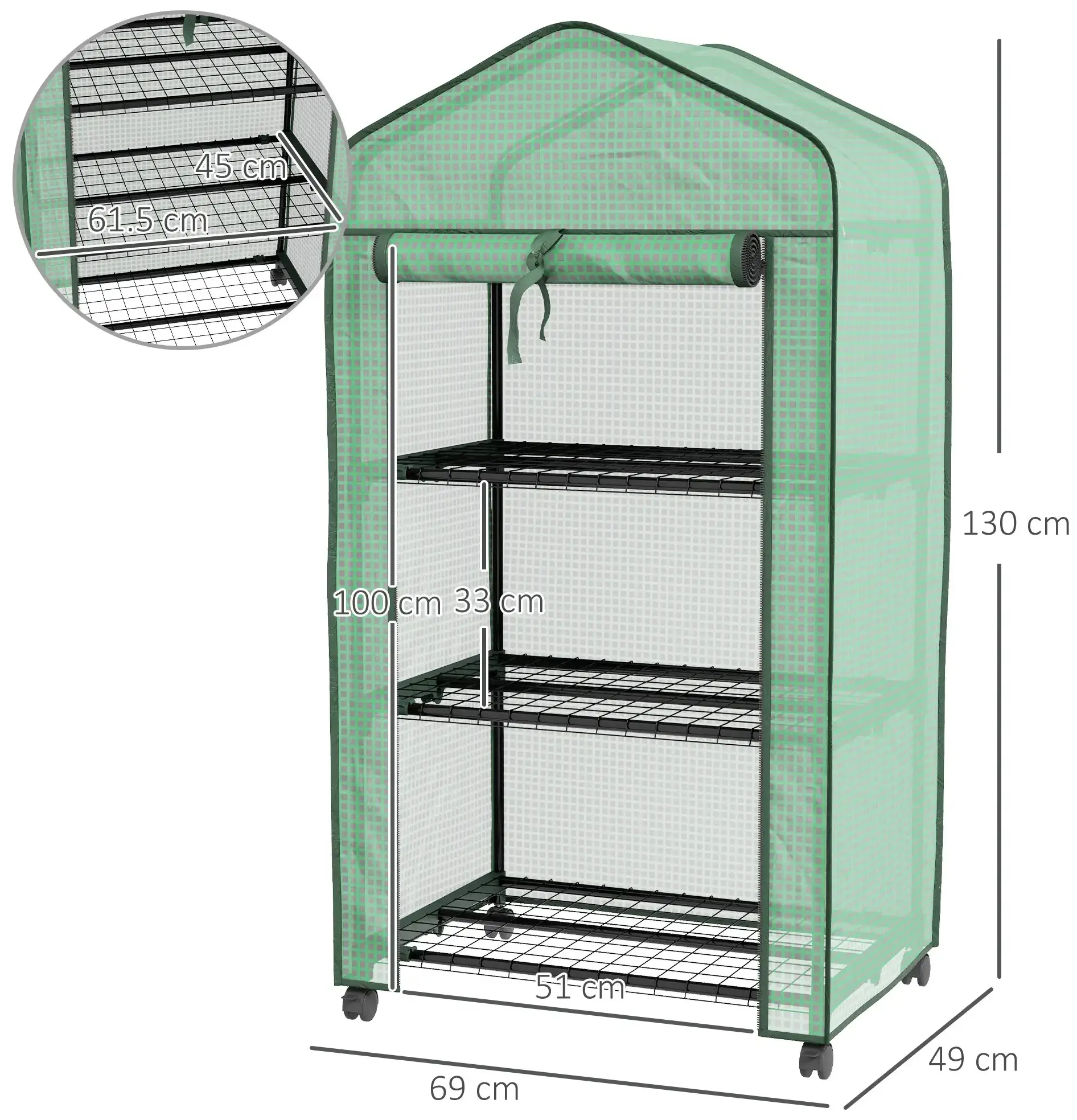 Sera portabila Outsunny 84H-068V00GN (Green)