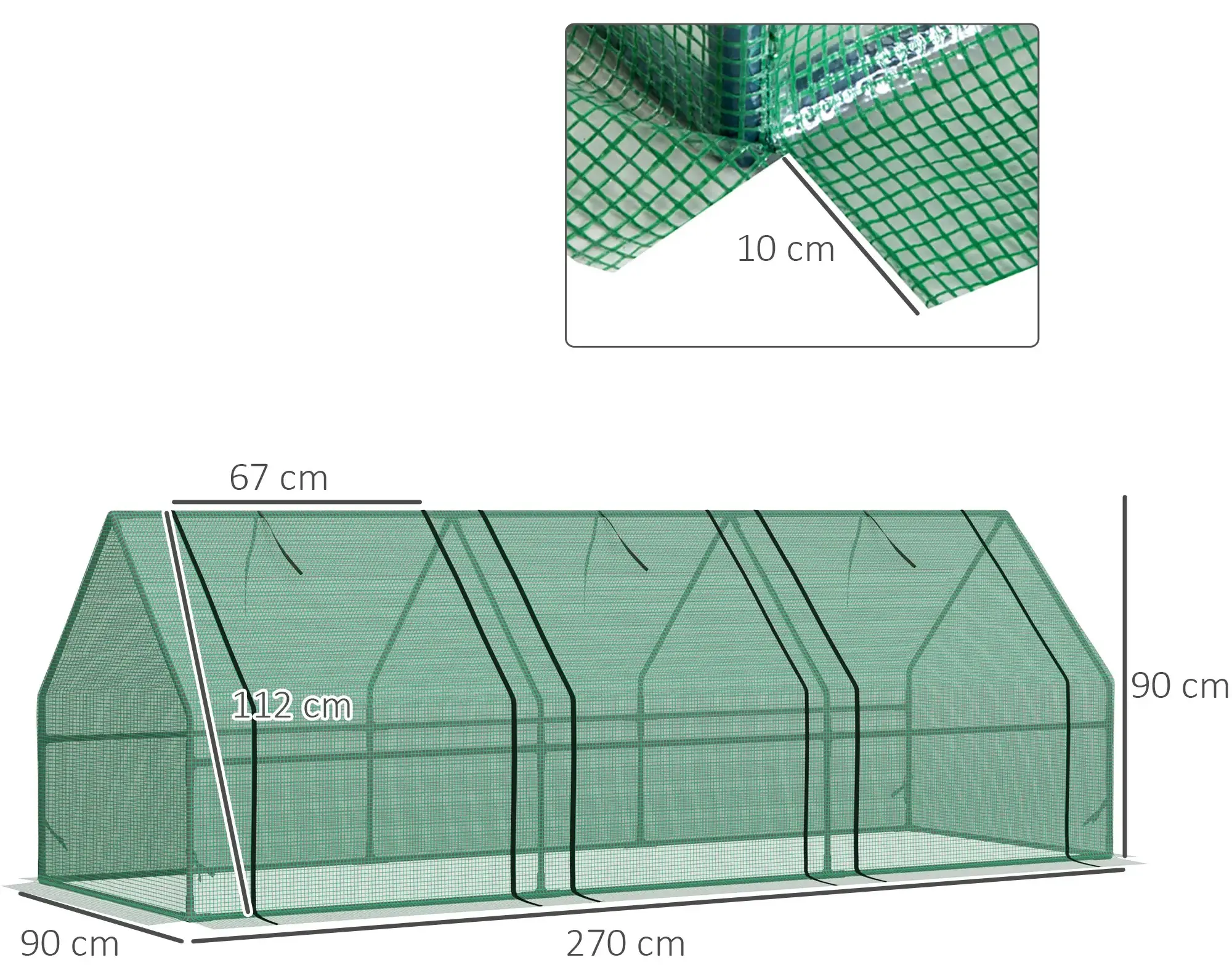 Парник Outsunny 01-0469 2.7x9x9 (Green) - 3