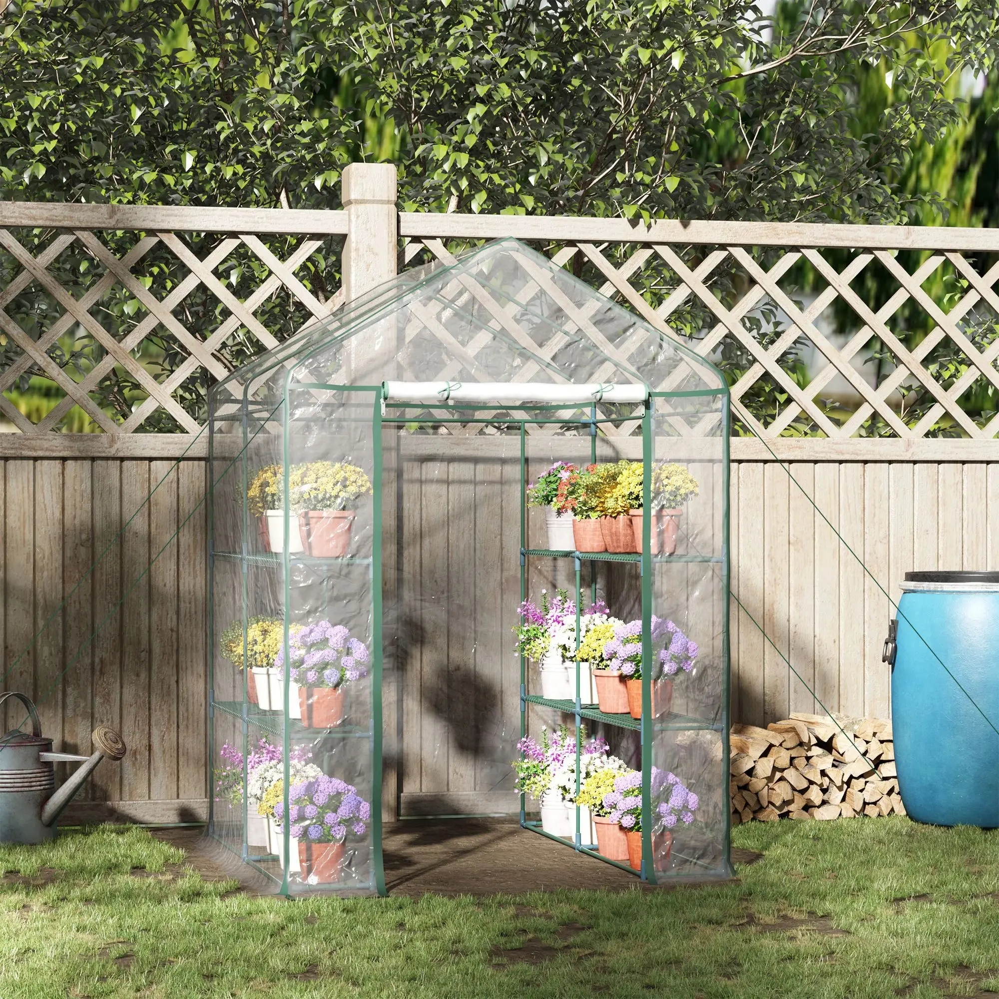 Sera de gradina Outsunny 01-0472 143x143x195 (Transparent) - 6
