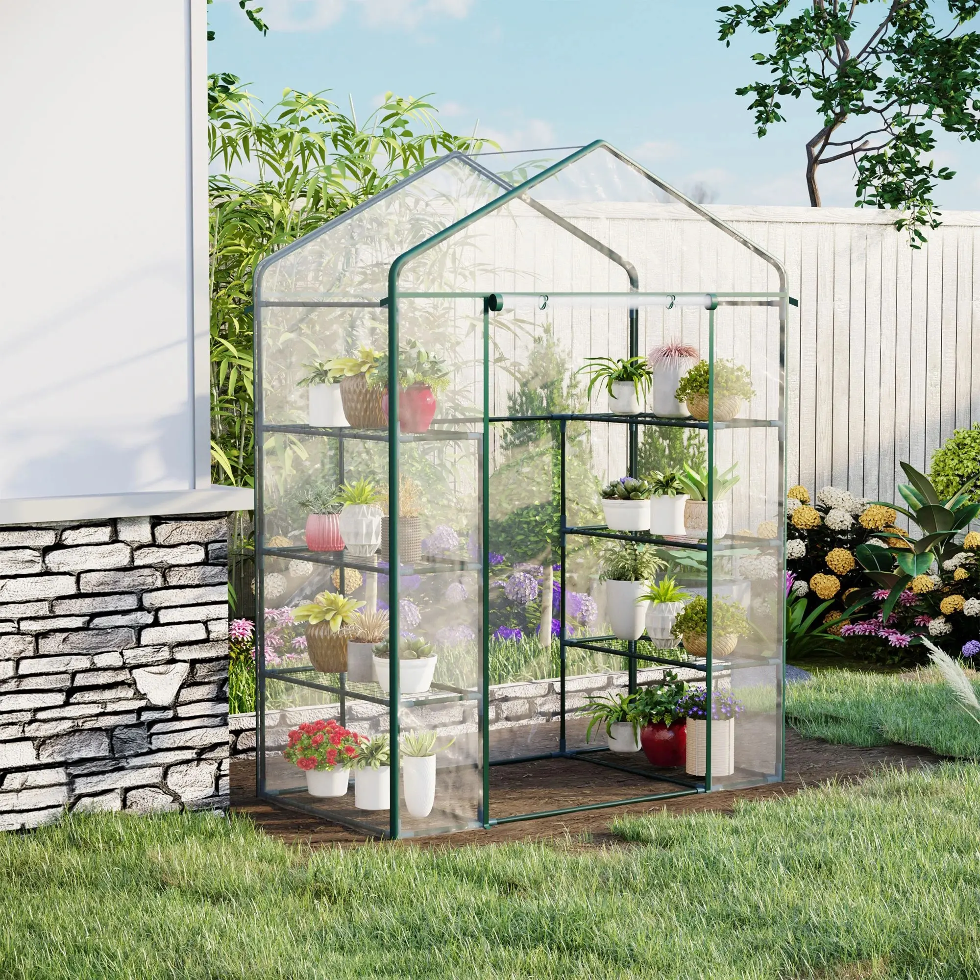 Sera de gradina Outsunny 01-0482 143x73x195 (Transparent) - 5