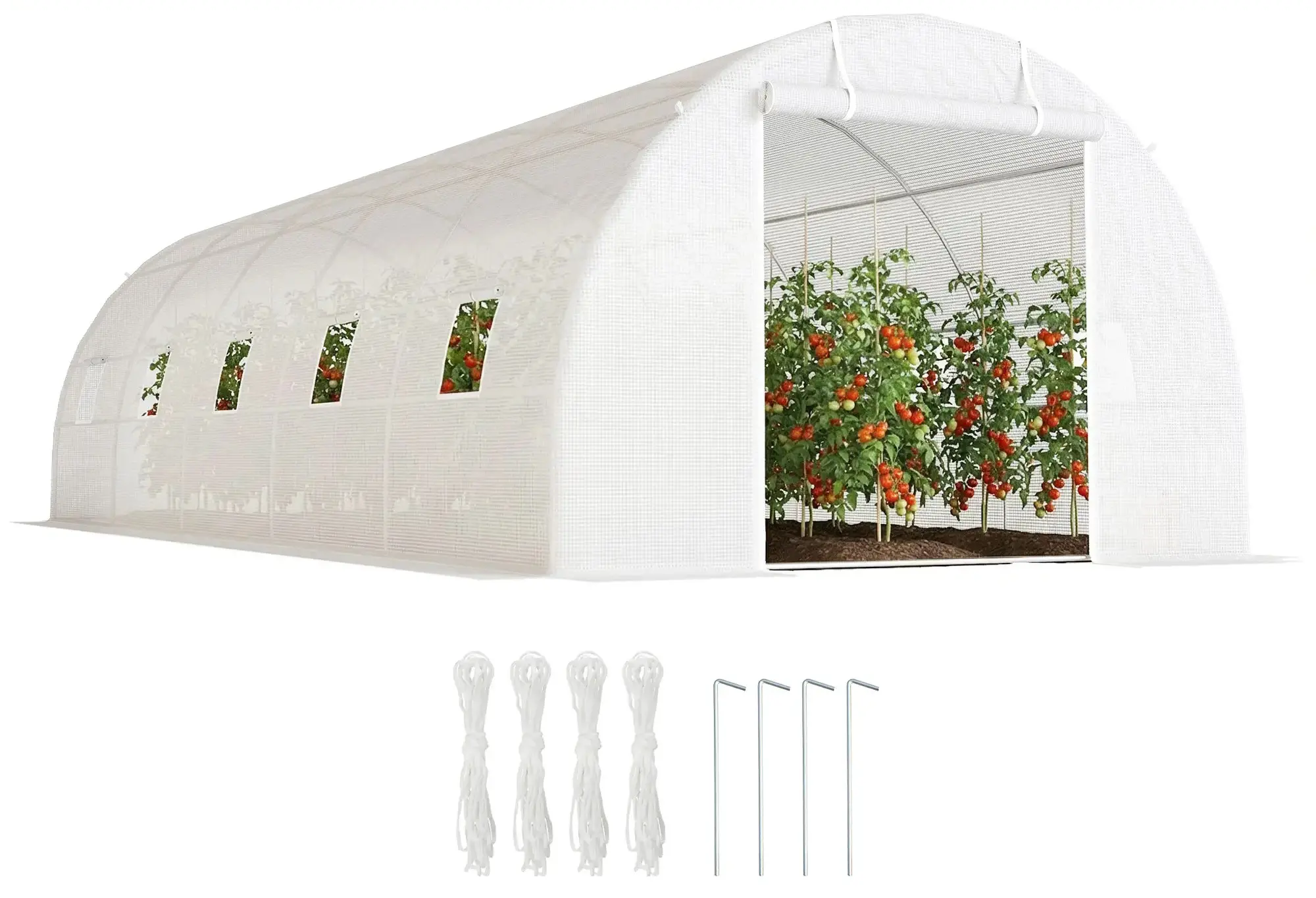 Садовая теплица Outsunny 845-019WT 8x3x2 (White) - 3