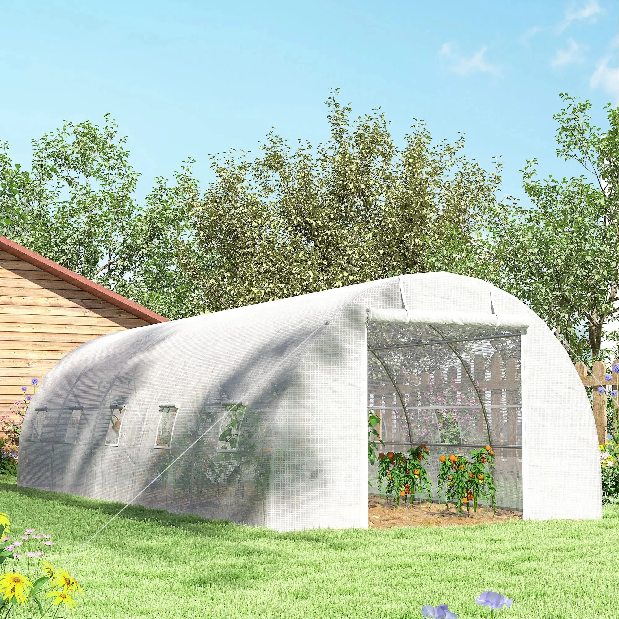 Садовая теплица Outsunny 845-019WT 8x3x2 (White) - 6