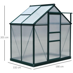 Sera de gradina Outsunny 845-057 132x190x201 (Green/Transparent) Thumb