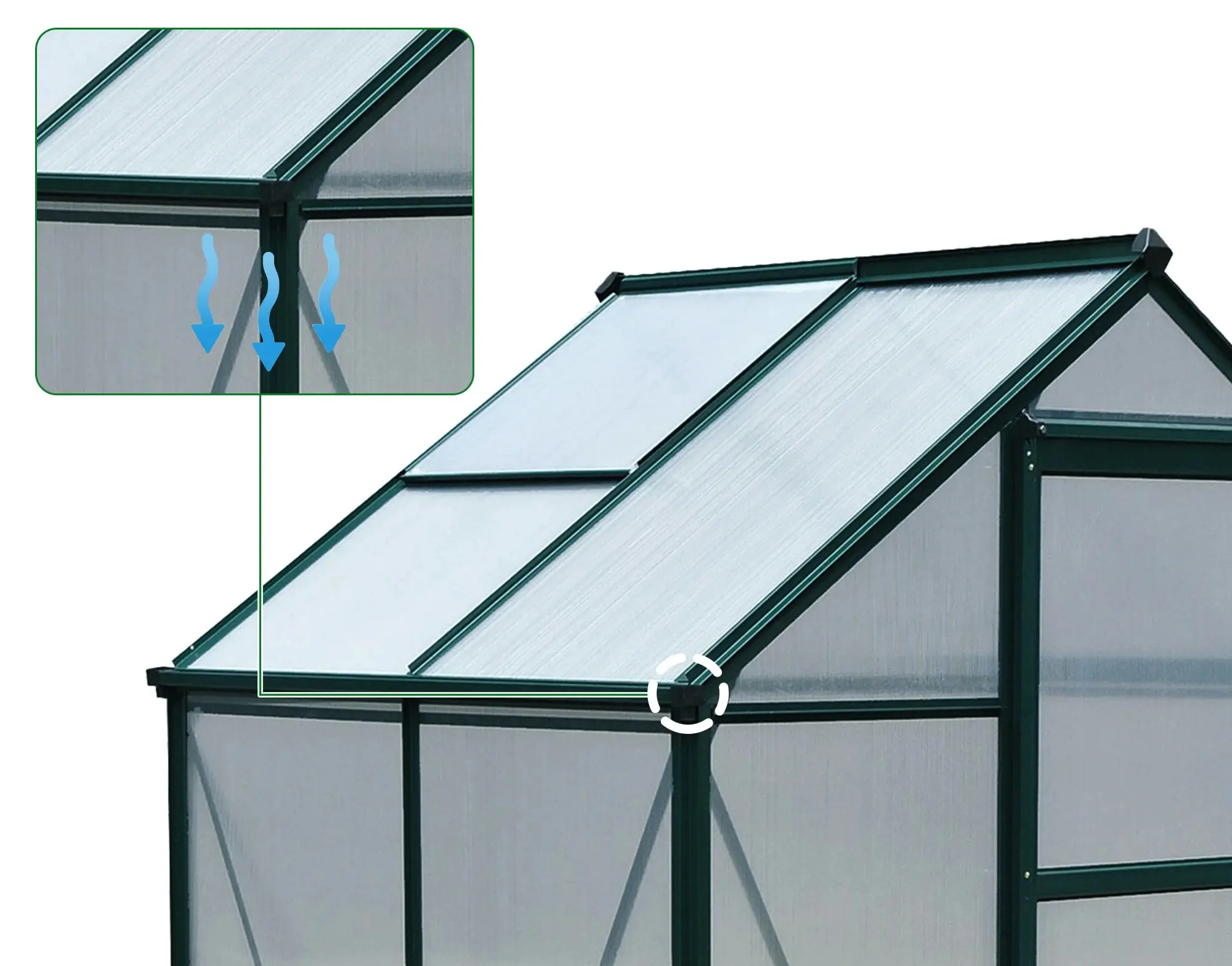 Sera de gradina Outsunny 845-057 132x190x201 (Green/Transparent)